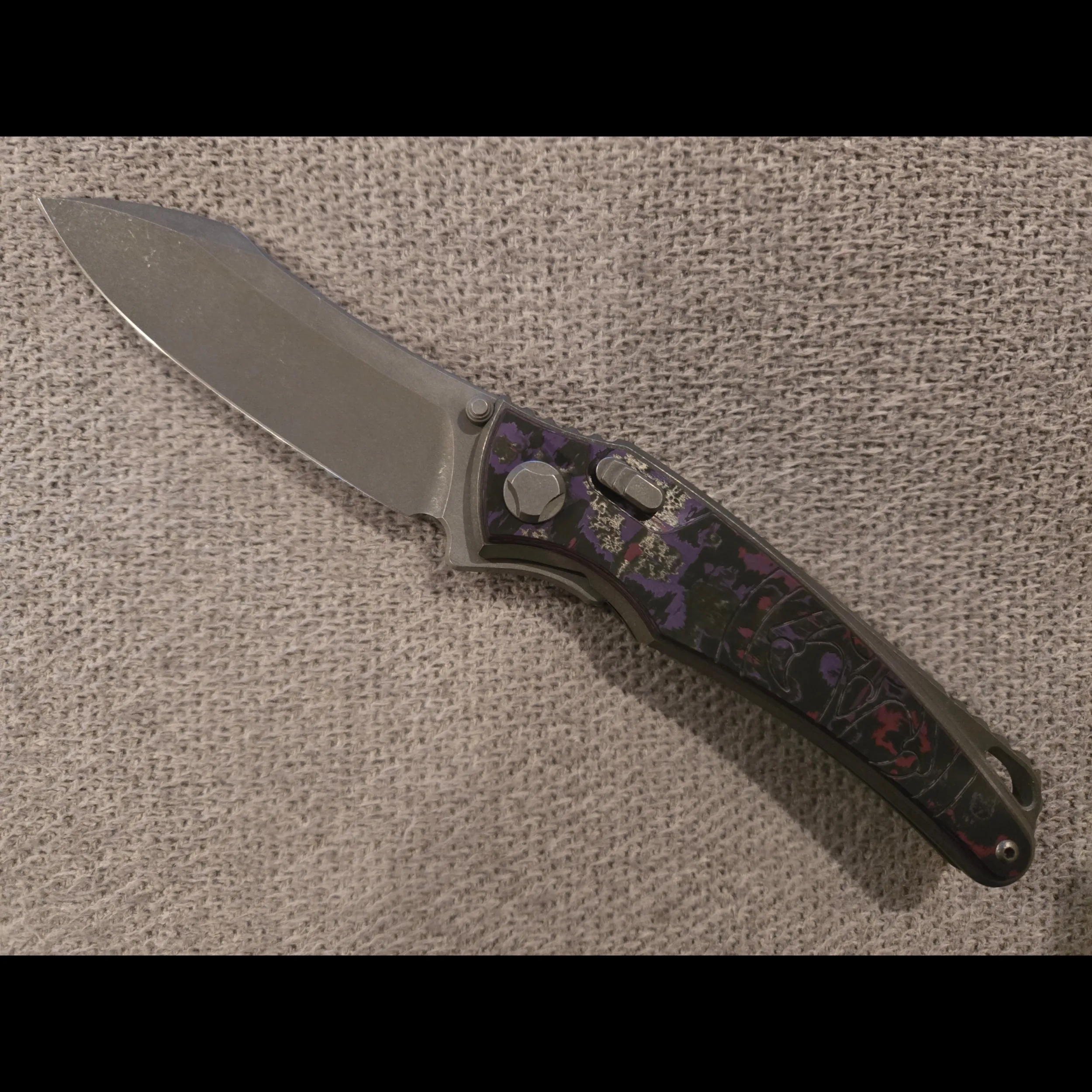 ２点NOCOFFEE × THINGFABRICS エプロン、HAWKSカバー Bladebinge - Hawk Designs Talon w/ Purple Haze Fat Carbon Overlay