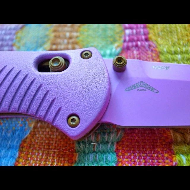 Bladebinge - Custom Purple Benchmade Barrage with Bronze Hardware