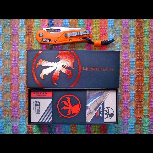 Bladebinge - Rare Microtech MSI Orange Frag G10 With Lanyard