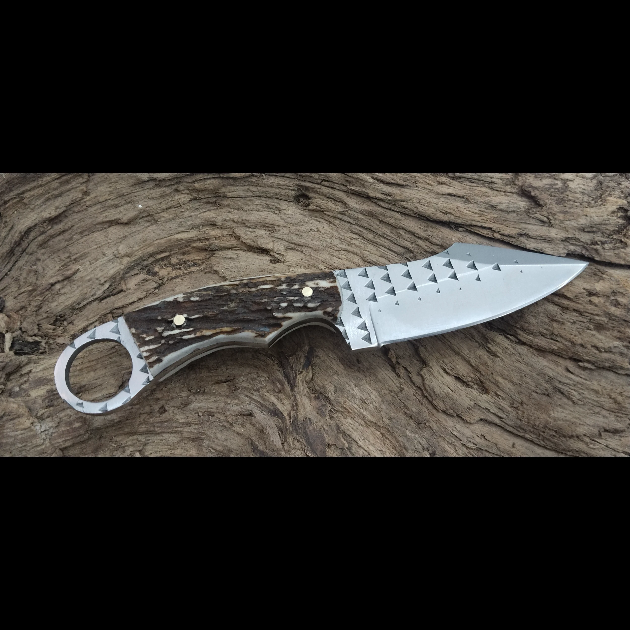 Bladebinge - Custom hand made full Tang rasp steel cowboy skinner knife ...