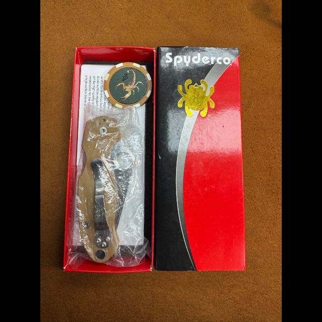 Bladebinge - New REC exclusive Spyderco Para 3 Coyote brown G10