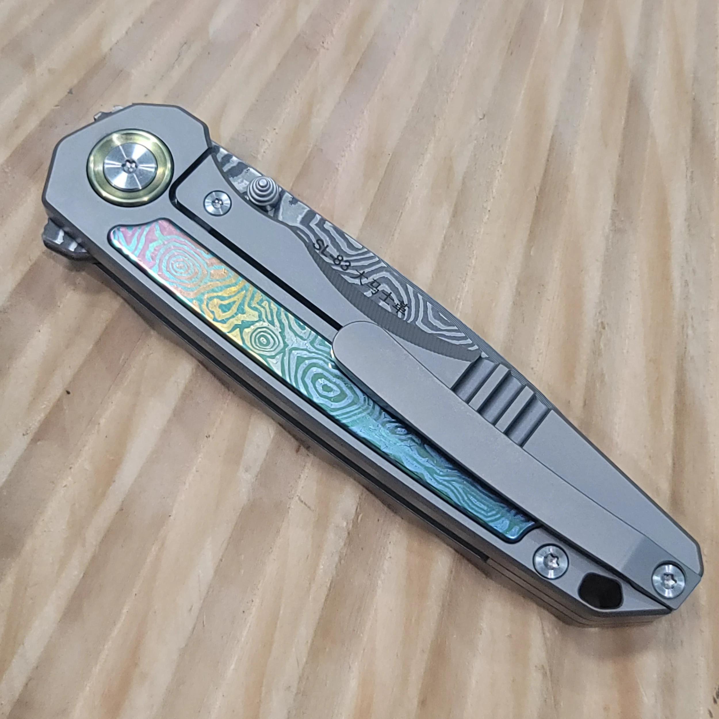 Bladebinge - Sixleaf SL- 83 RWL34 + VG10 Damascus, Titanium