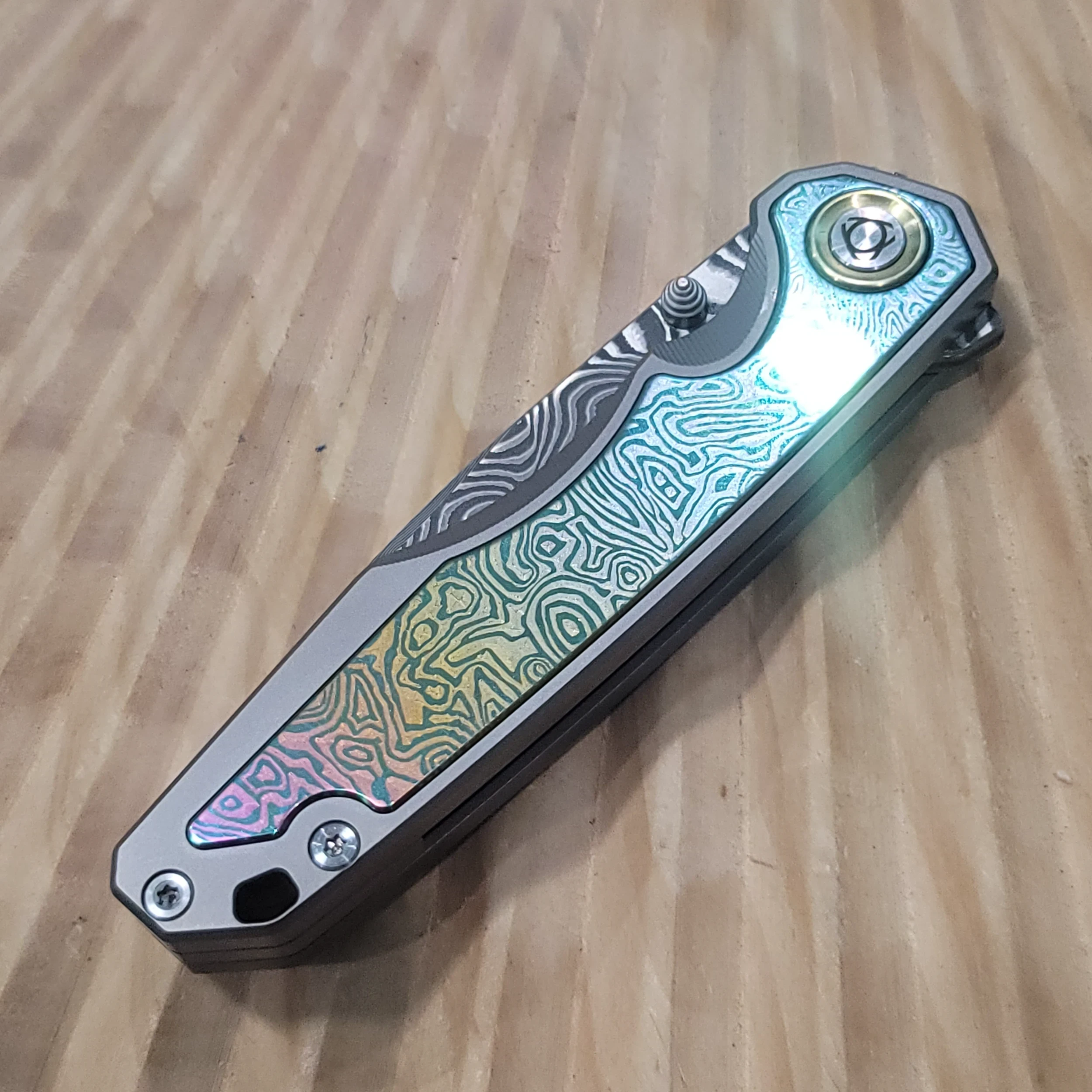 Bladebinge - Sixleaf SL- 83 RWL34 + VG10 Damascus, Titanium