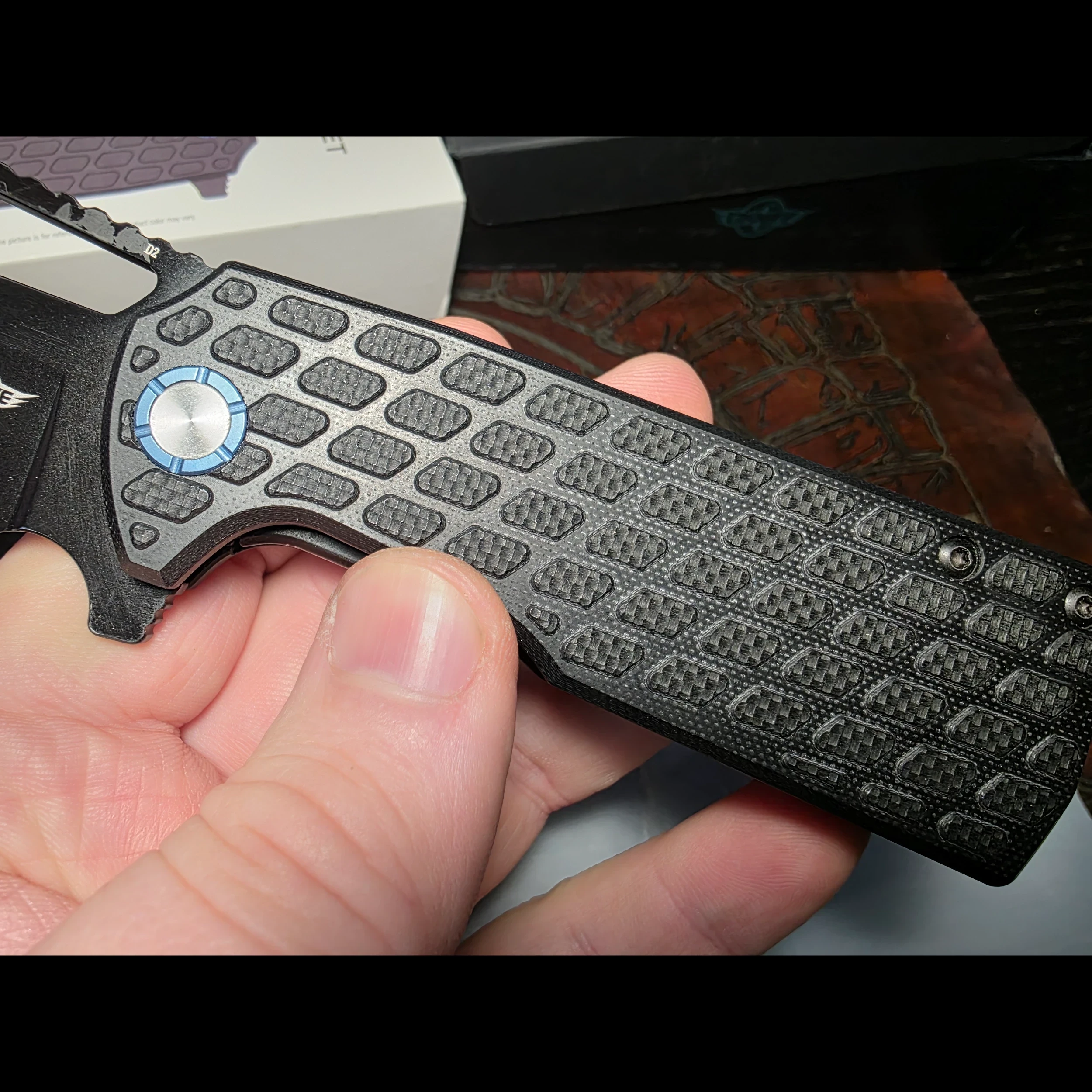 Couteau De Poche Tactique Olight Heron L1 Noir - Lame D2, Manche G10, Neuf Dans Sa Boîte