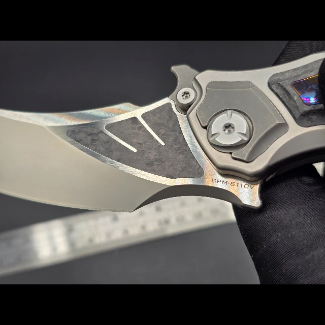 Bladebinge - MAXACE XI POCKET KNIFE TITANIUM HANDLE TIMASCUS INLAY