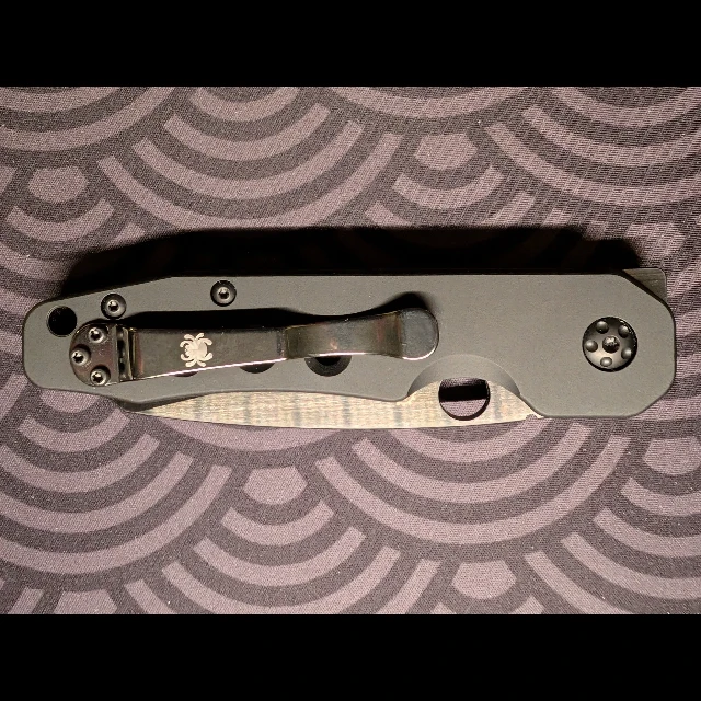 Bladebinge - Spyderco Smock Cruwear TiCN coating, black aluminum handles