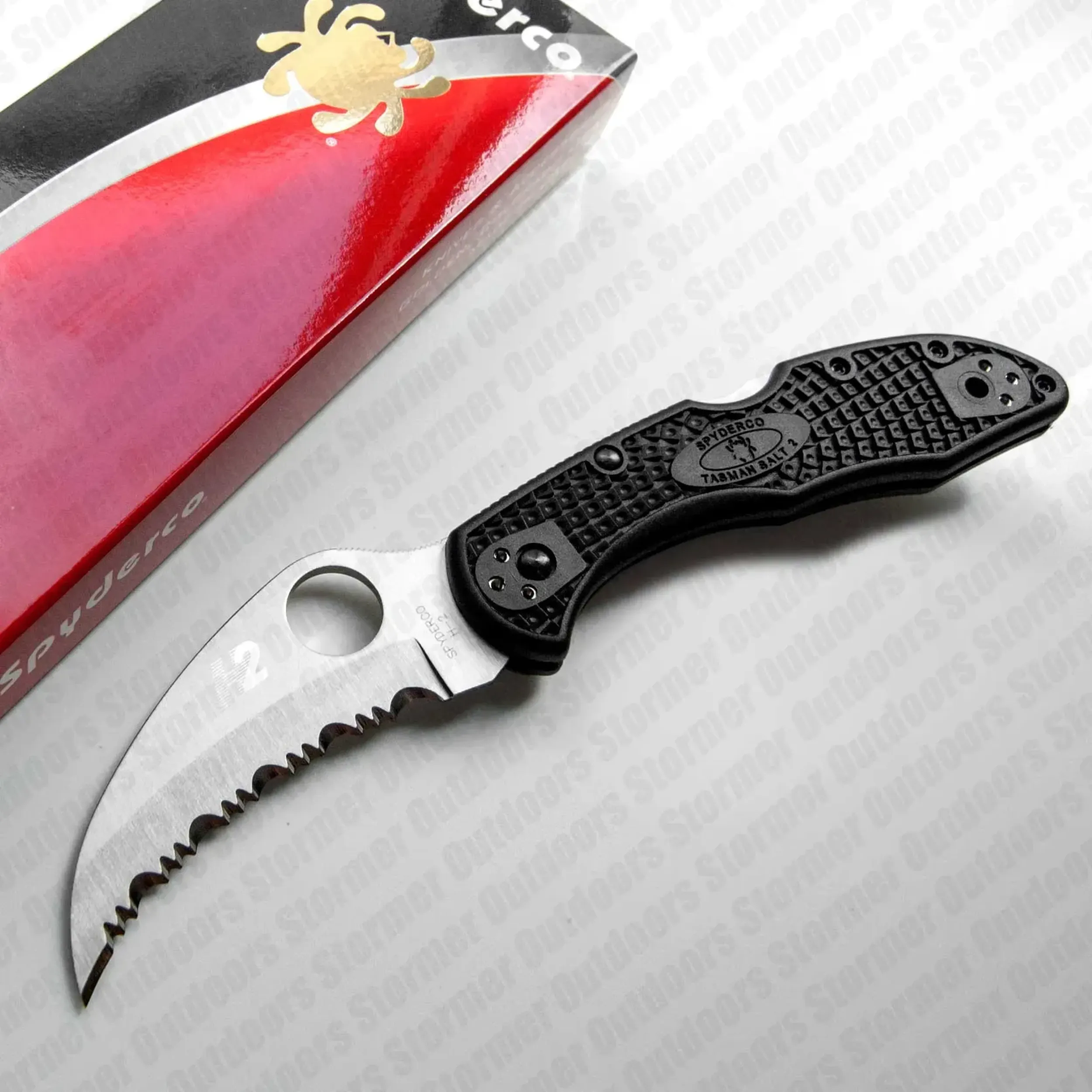 Frn Bladebinge - Spyderco Tasman Salt 2 Knife Hawkbill H2 Blade Serrated ...