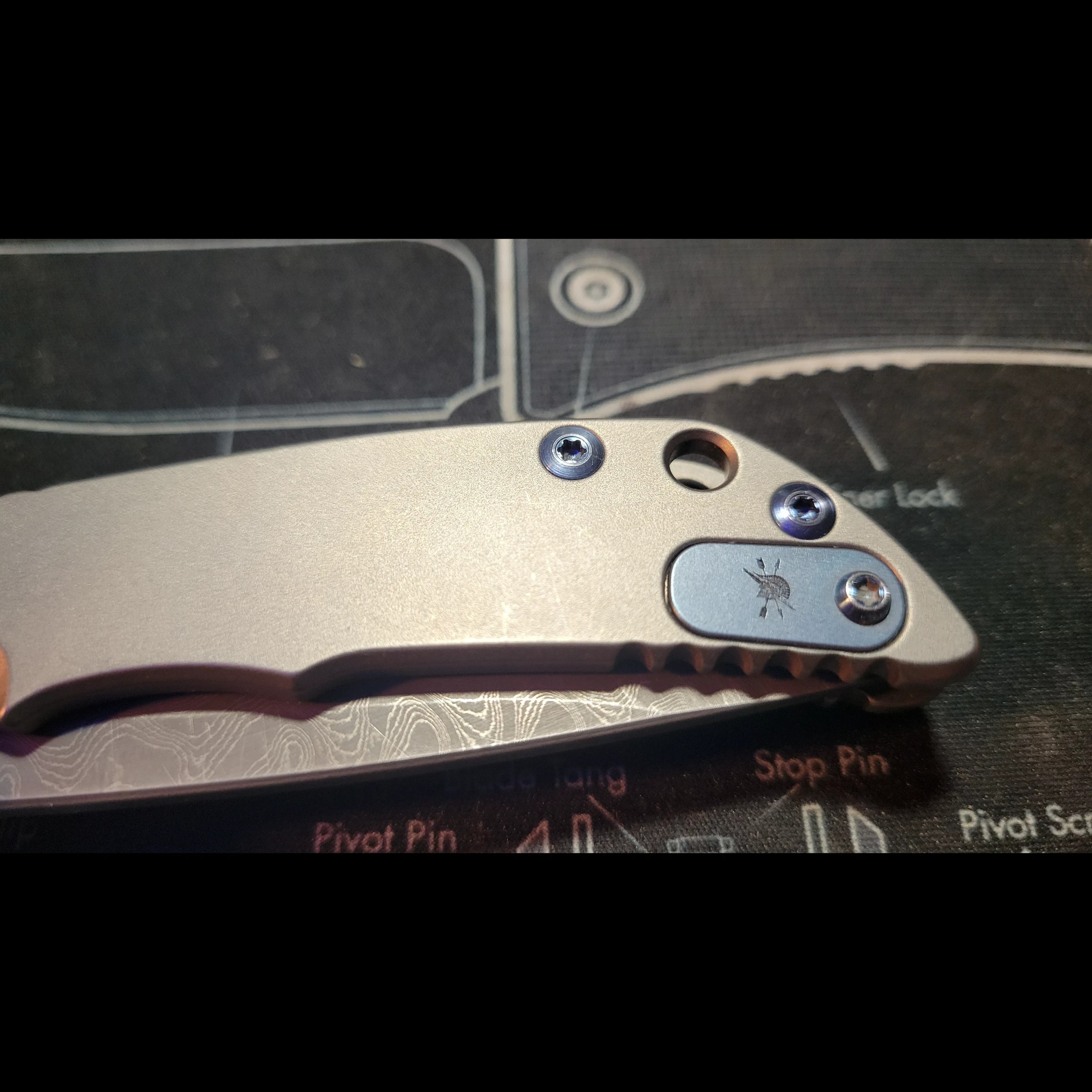 Bladebinge - Spartan Harsey Folder 3.25 Chad Nichols Damascus Blue