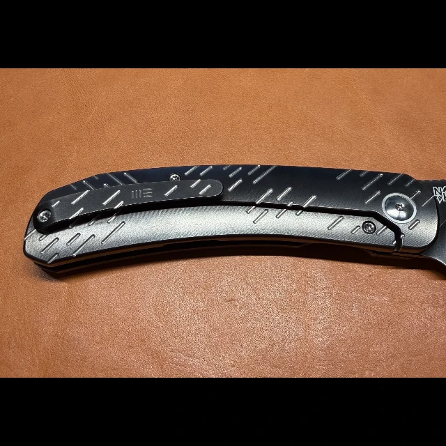 Bladebinge - WE Inmate Folding Knife Gray/Satin Raindrop Titanium ...