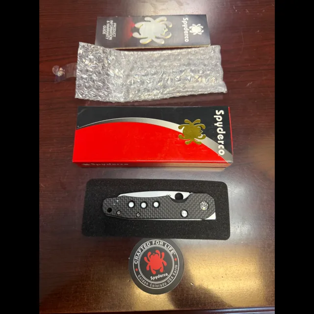 Bladebinge - Spyderco Smock Compression Lock Knife Carbon Fiber (3.3 ...