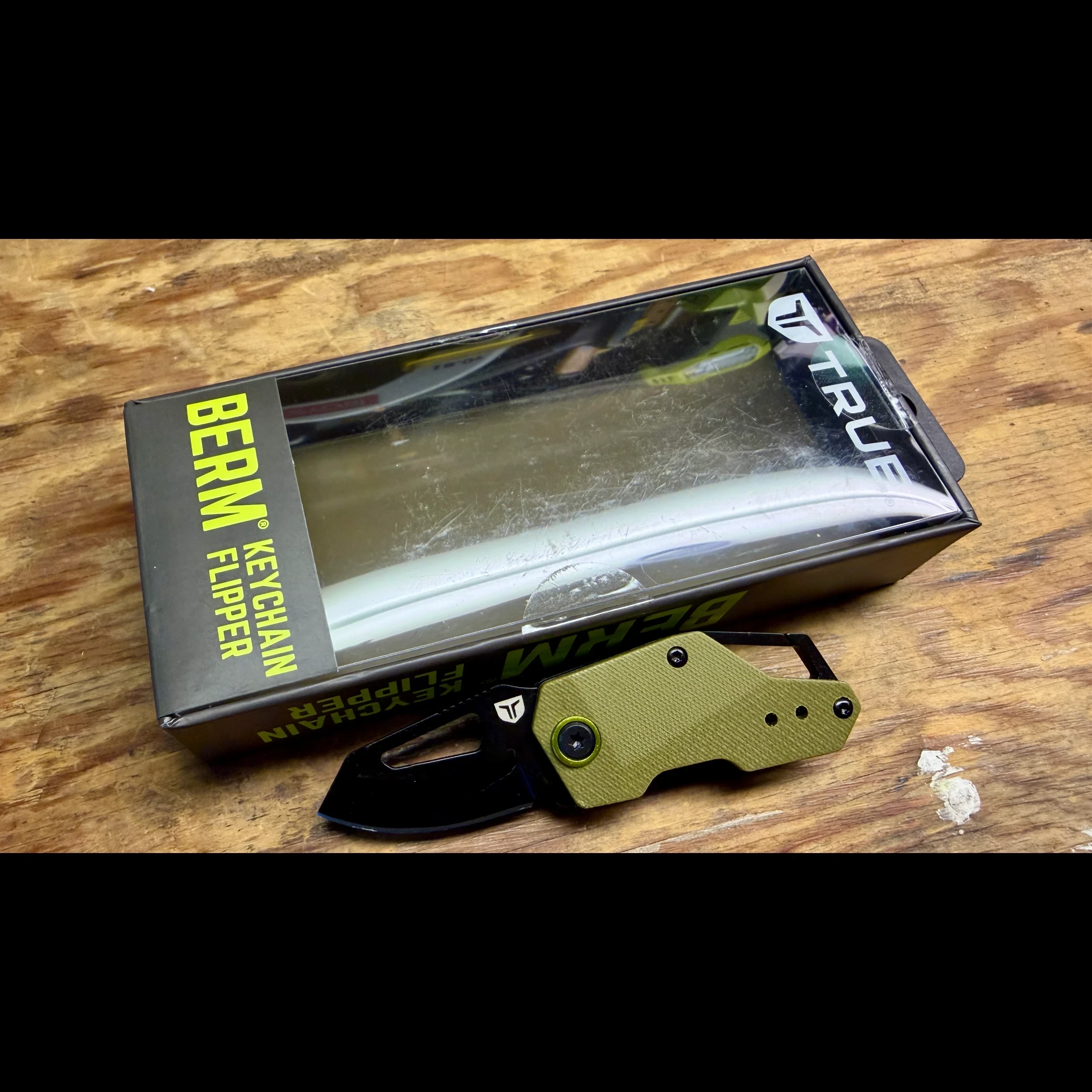 Bladebinge - BERM Keychain Flipper Knife Olive Drab