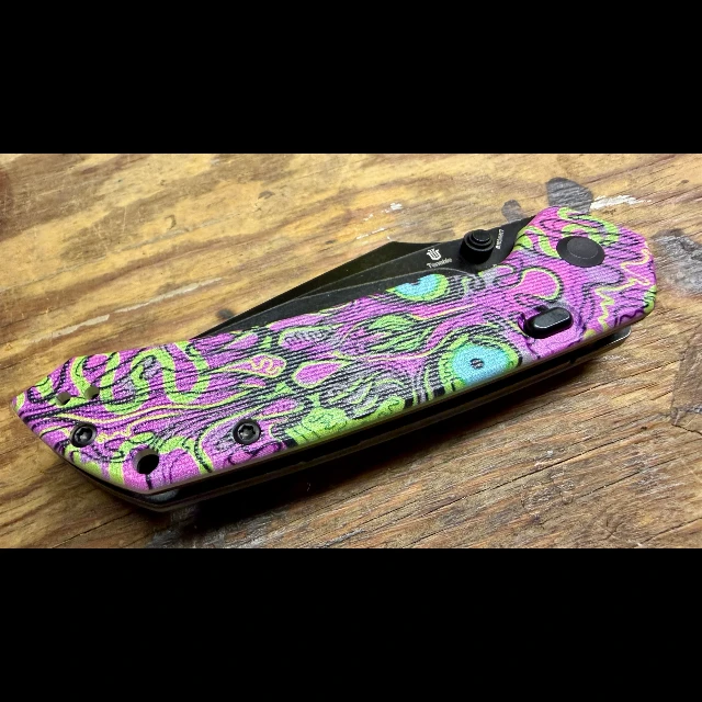Bladebinge - TENABLE FENRIR Knife Blackwash D2 Blade Jade G10 with