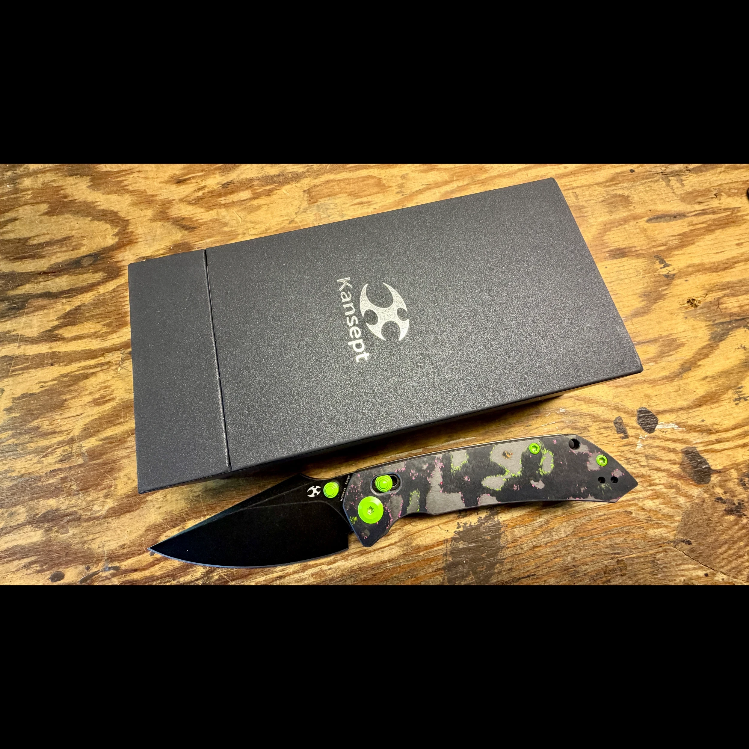 Bladebinge - KANSEPT FENRIR 80's Camo CF S35VN Black SW Harpoon