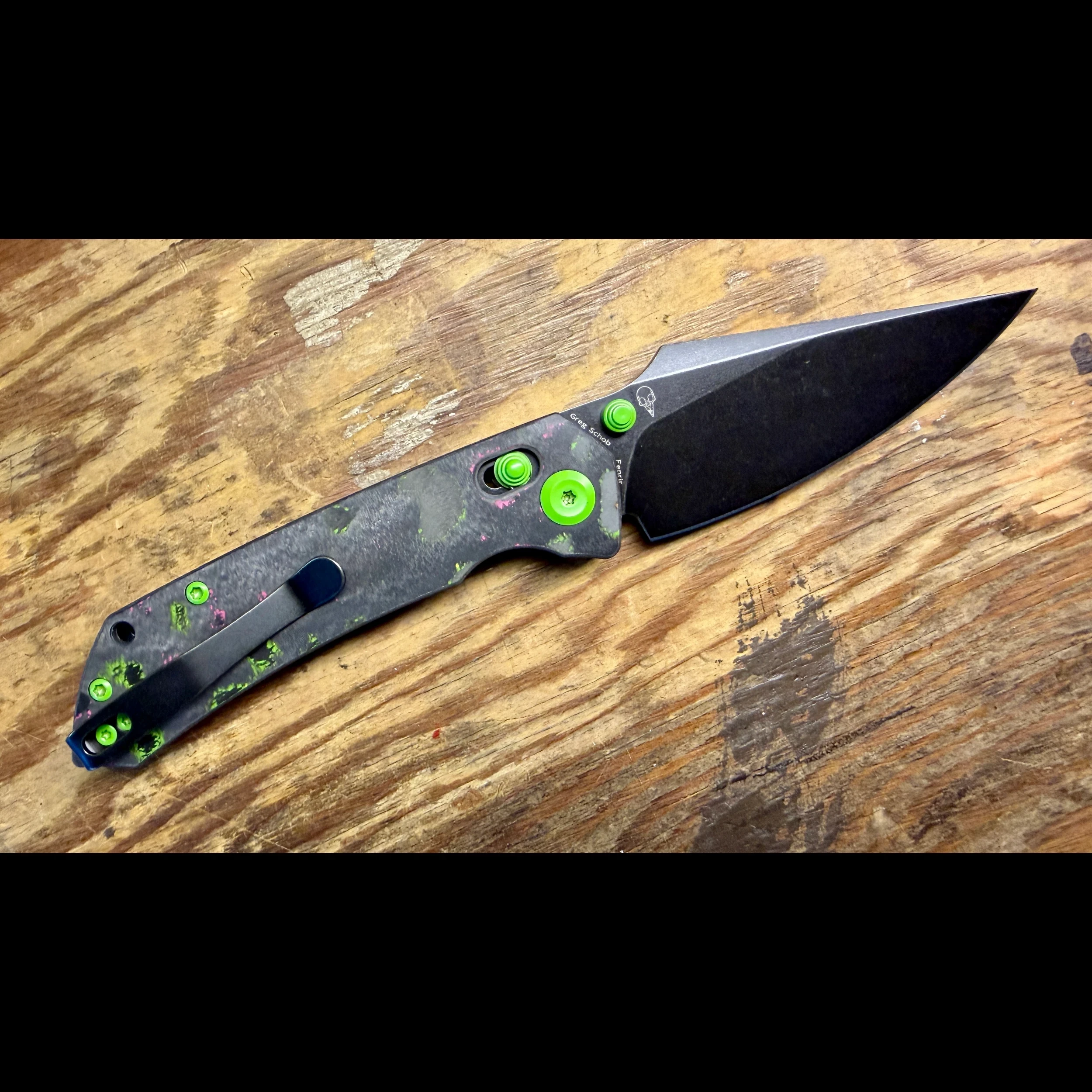 Bladebinge - KANSEPT FENRIR 80's Camo CF S35VN Black SW Harpoon