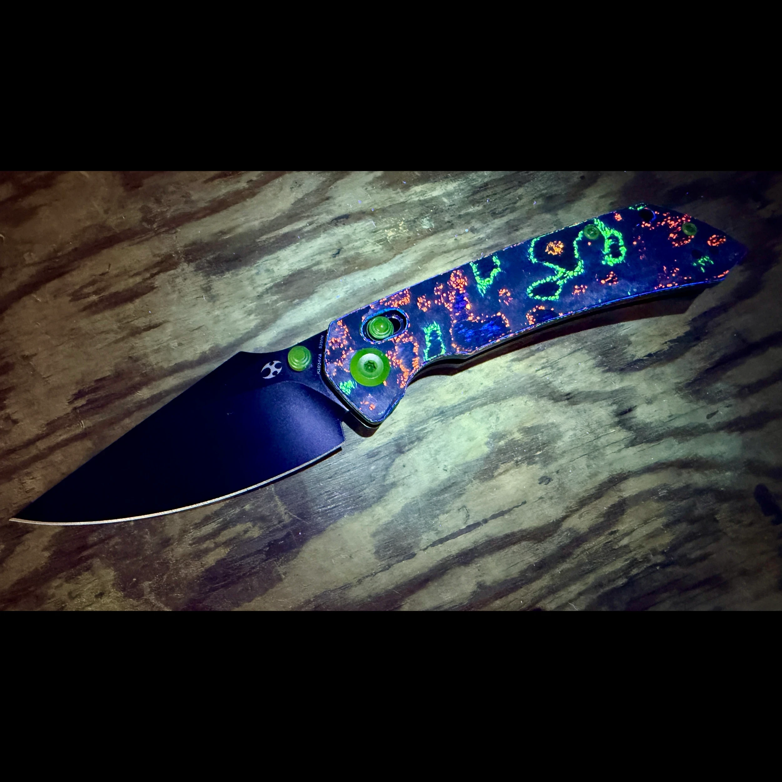 Bladebinge - KANSEPT FENRIR 80's Camo CF S35VN Black SW Harpoon