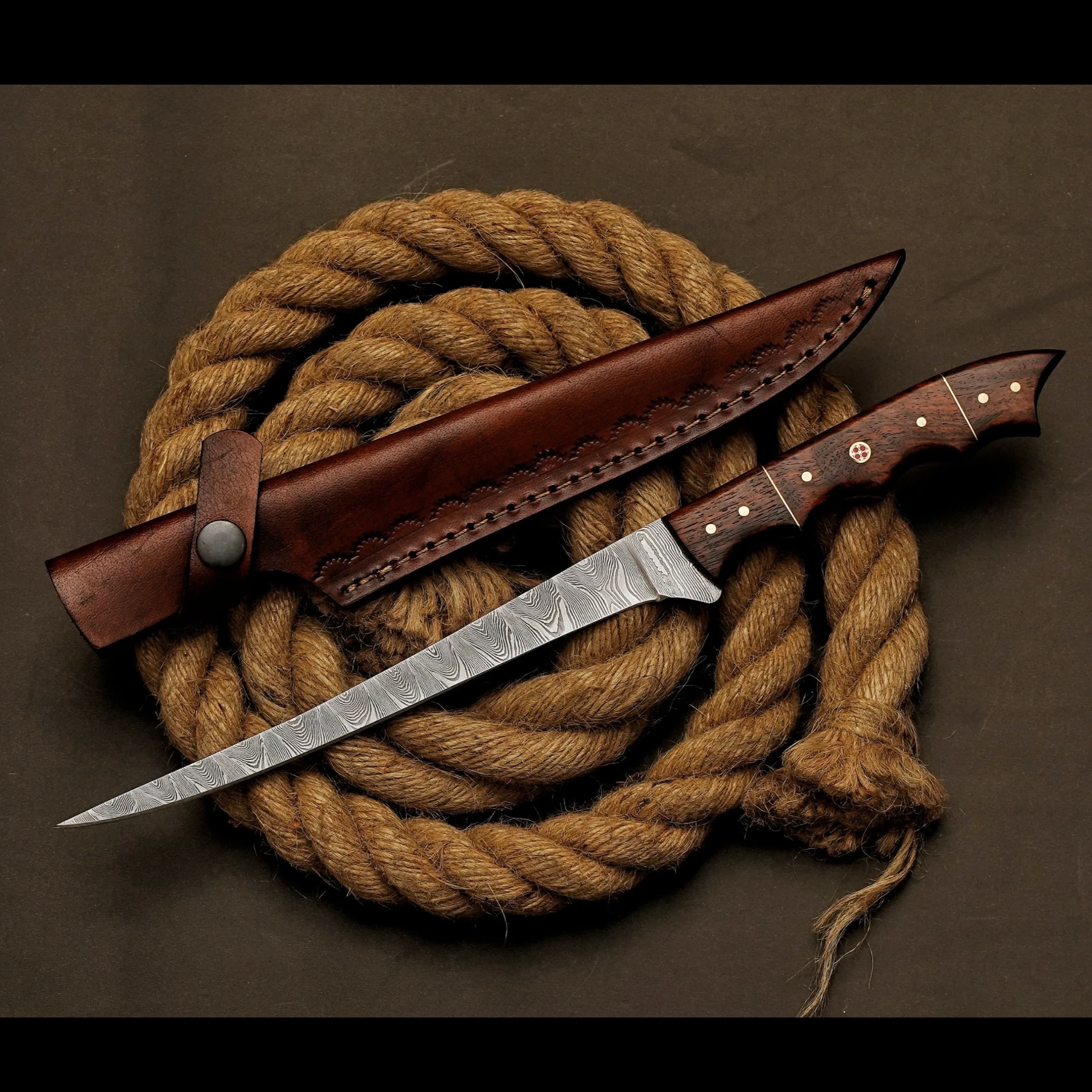 Exquisite 11.5-Inch Damascus Steel Fillet Knife main image 1