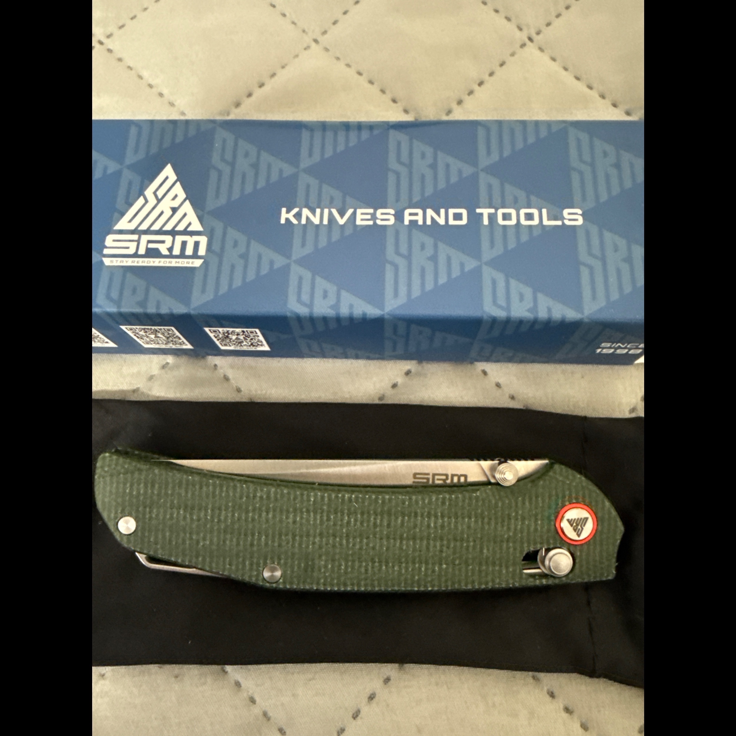 Bladebinge - SRM Knives Asika 411L-MG Crossbar Lock Knife OD Green ...