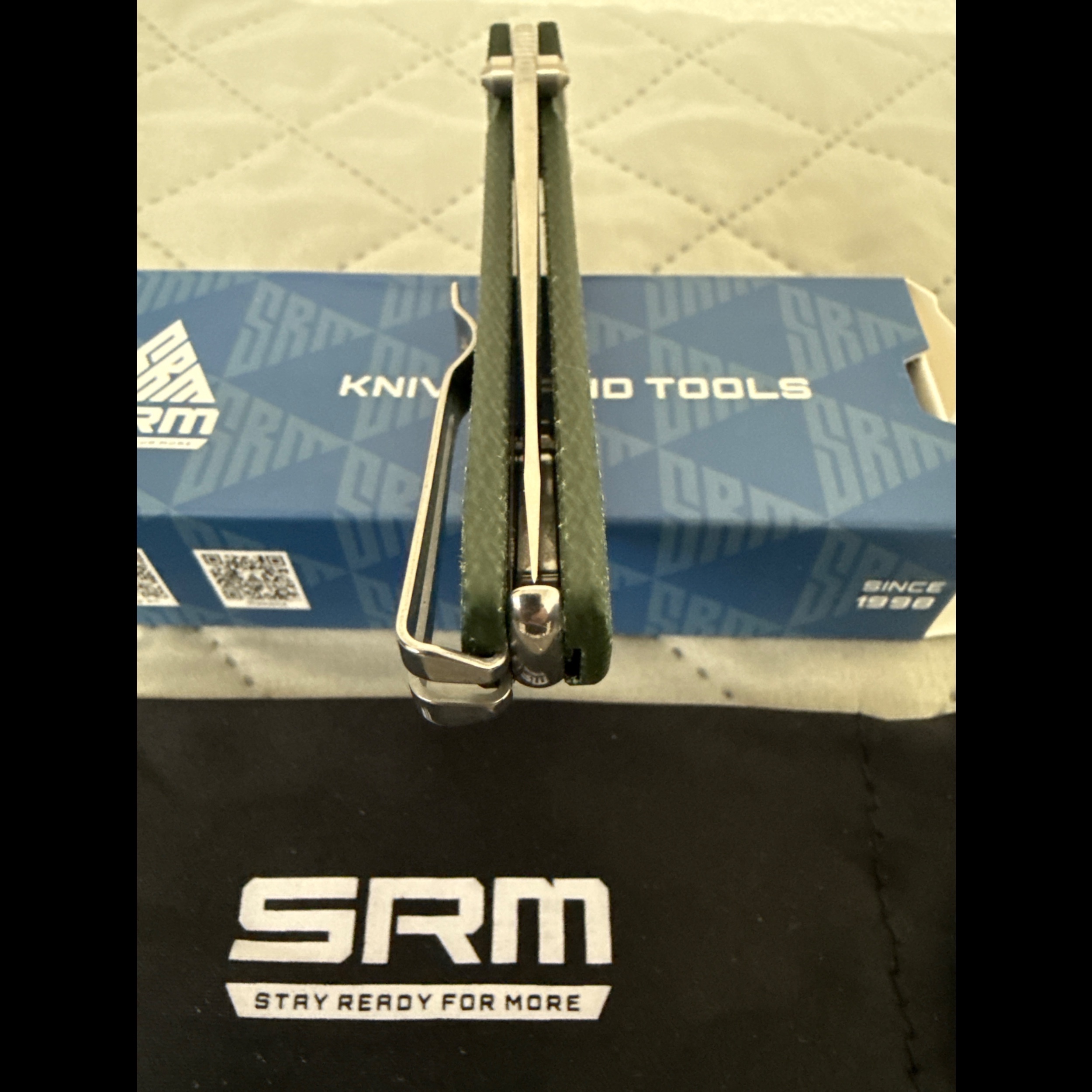 Bladebinge - SRM Knives Asika 411L-MG Crossbar Lock Knife OD Green ...