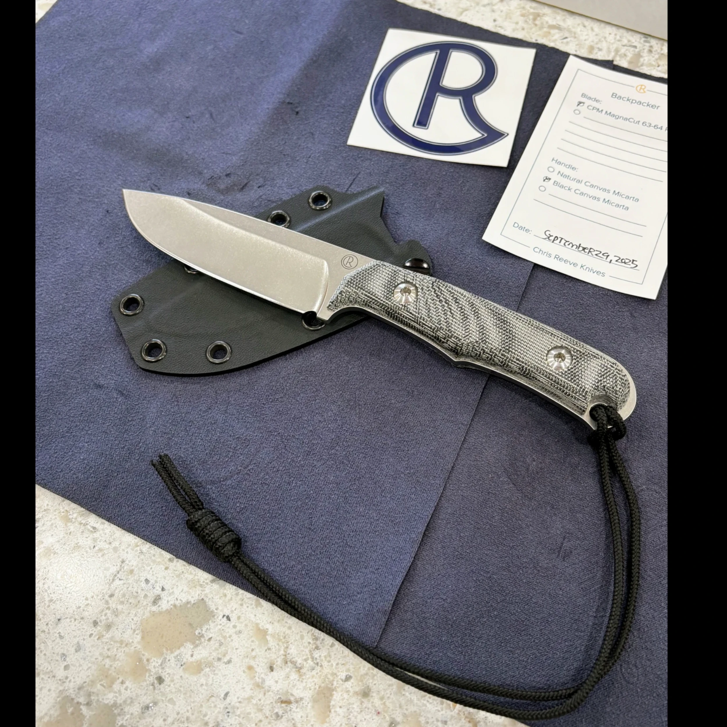 Bladebinge - Chris Reeve Knives Backpacker! Black Micarta, CPM Magnacut ...
