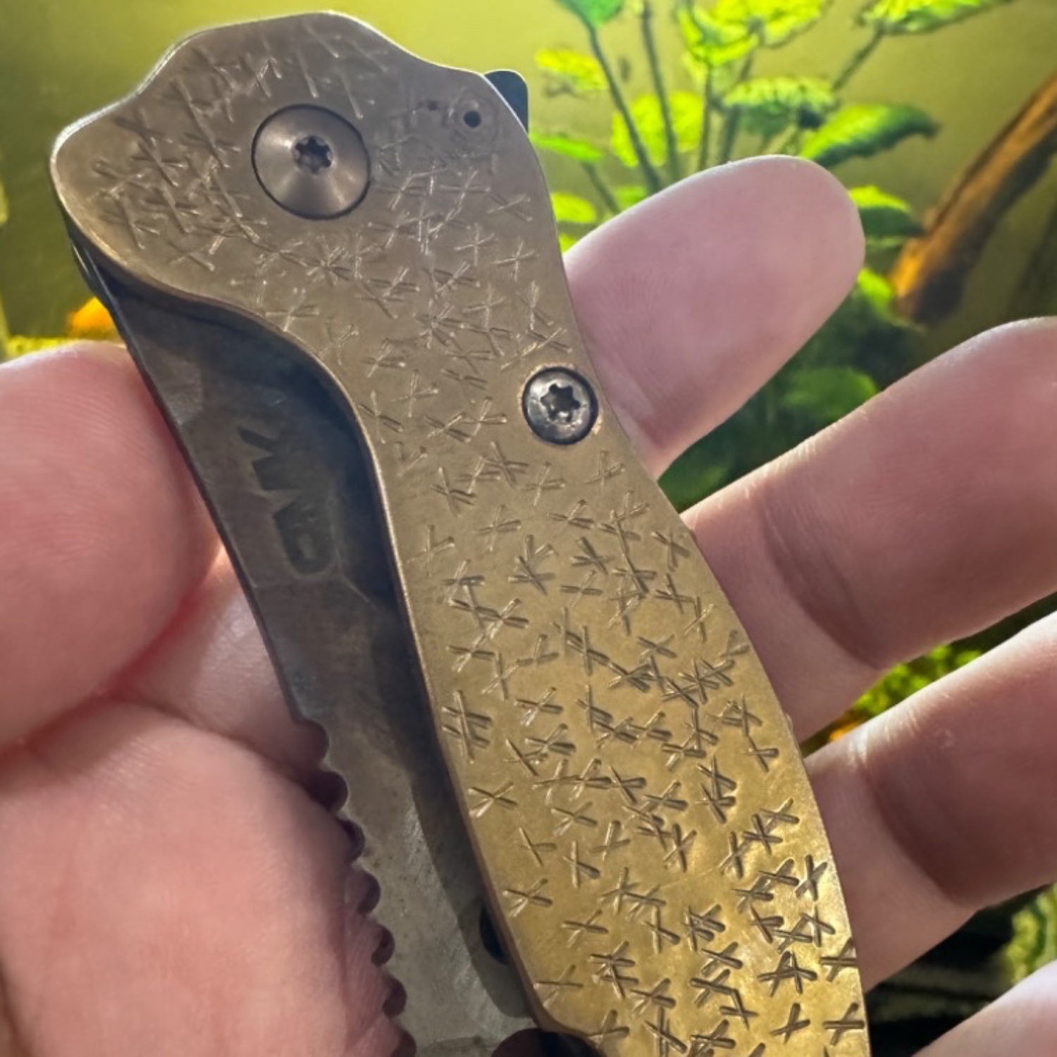 Bladebinge Richmade Ratchet Knife D2 Bronze USA Custom