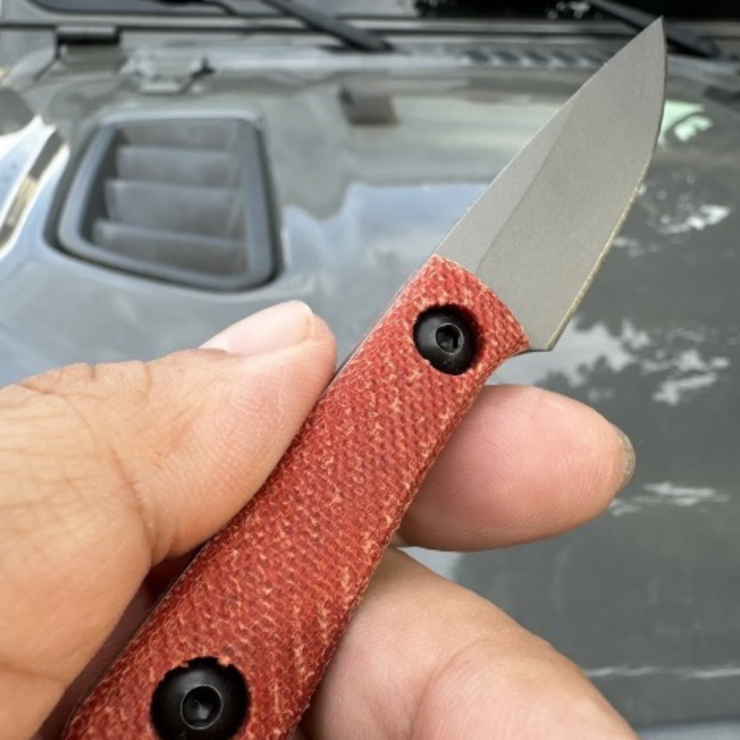 Bladebinge - Jakeb Creates Fixed Blade Chikadee Apple Jax Micarta