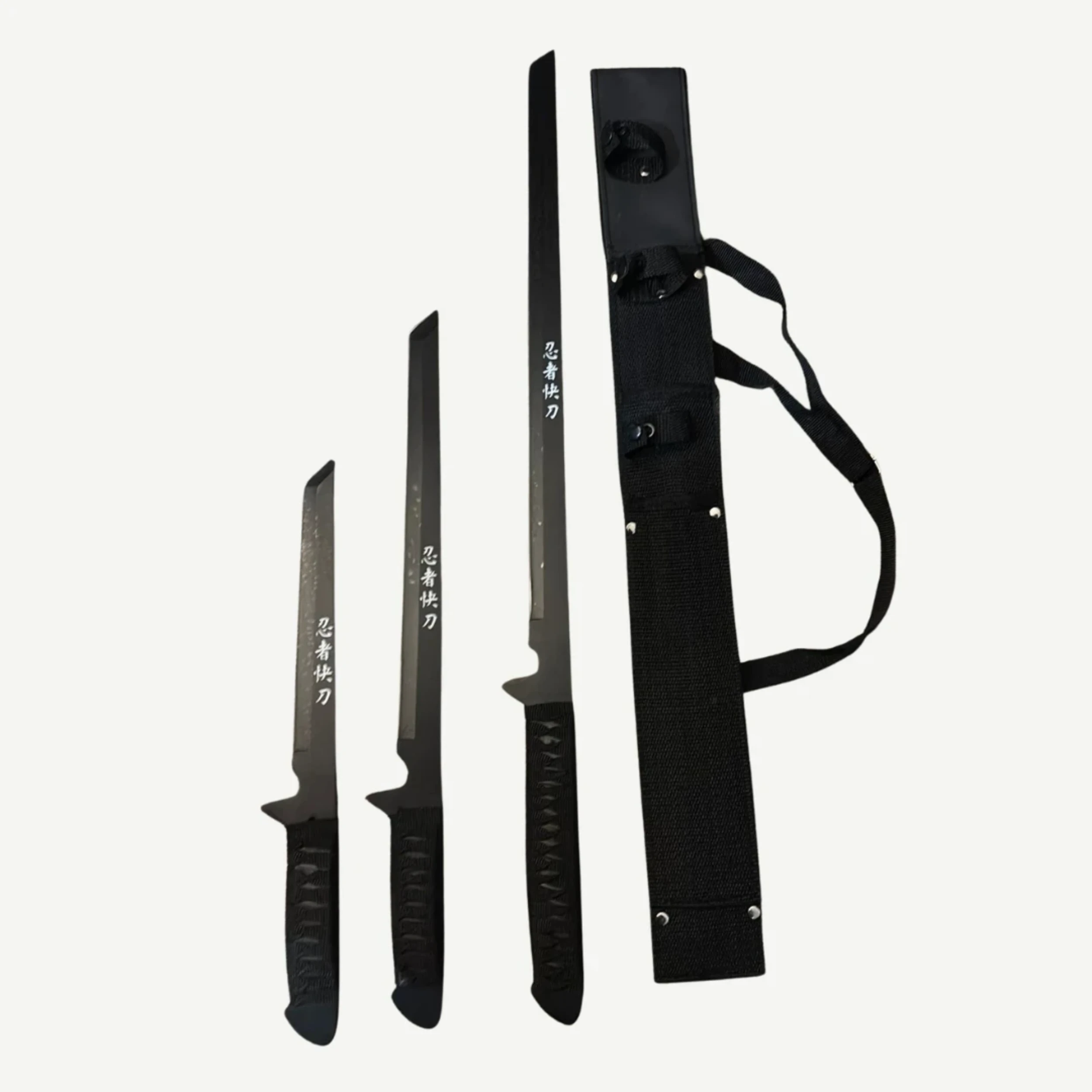Bladebinge - 3-Piece Full Tang Ninja Sword Set – Stainless Steel Blades ...