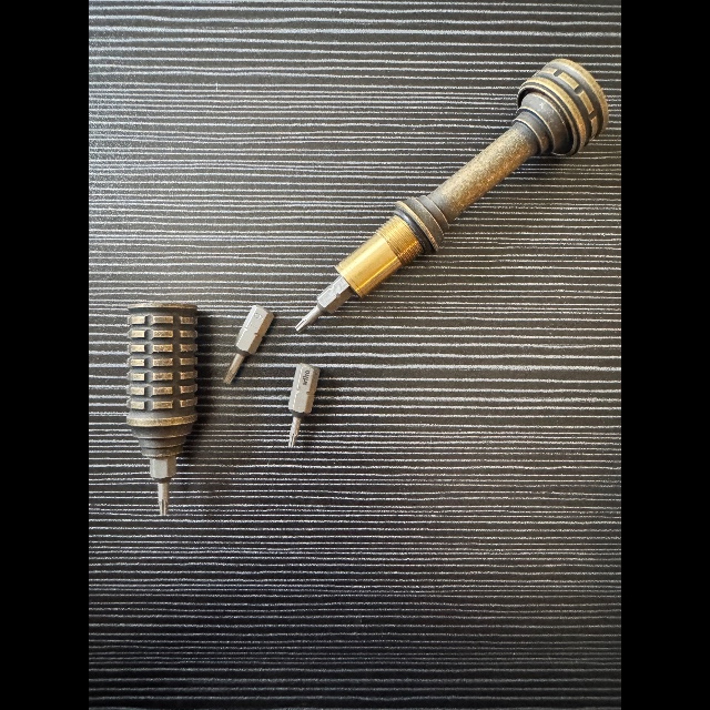 Bladebinge - Griffin Co MK III Bit Driver Tool Aged Brass Four 1/4 Torx ...