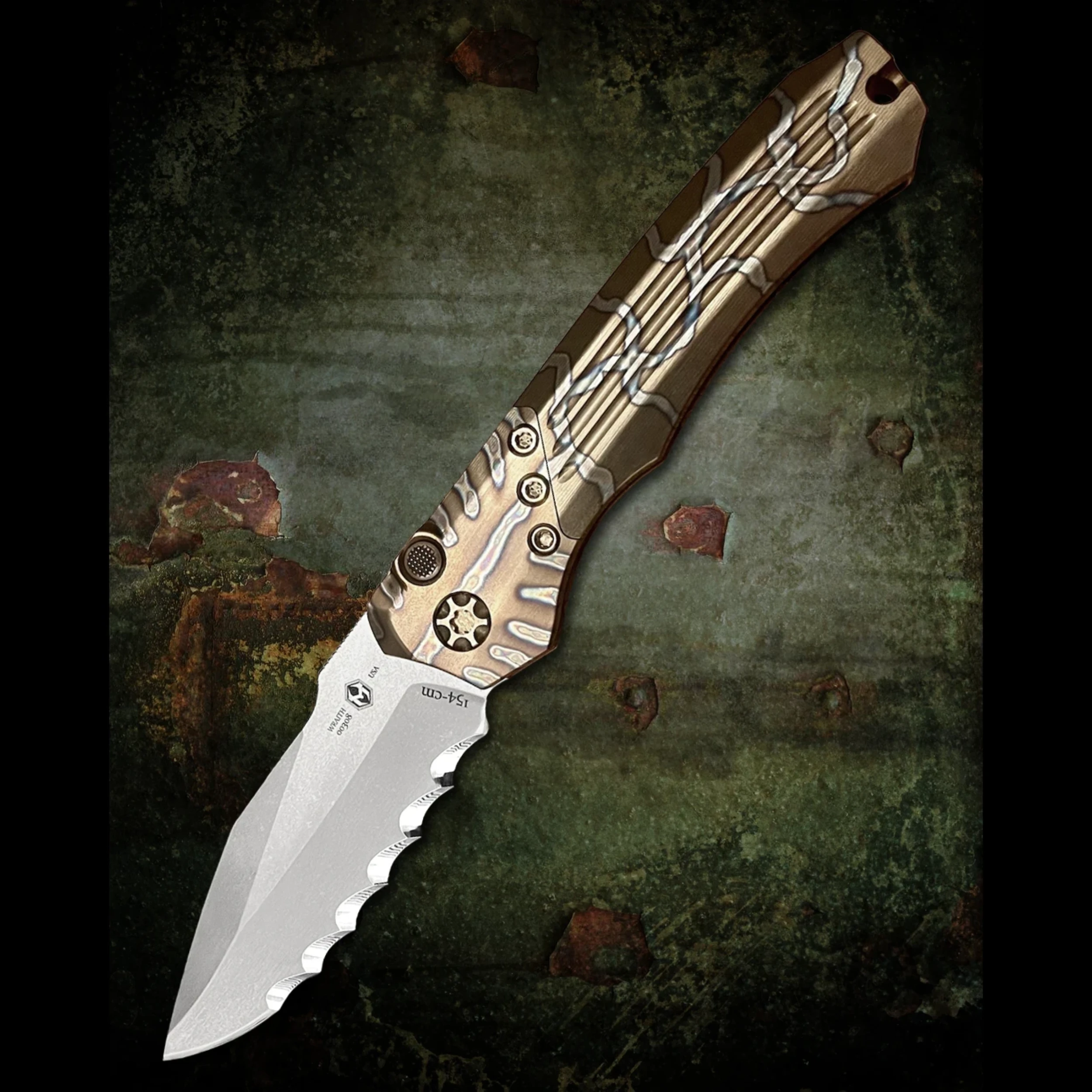 Bladebinge - Heretic Flamed Ti Wraith Custom with Tom Veff Serrations S ...