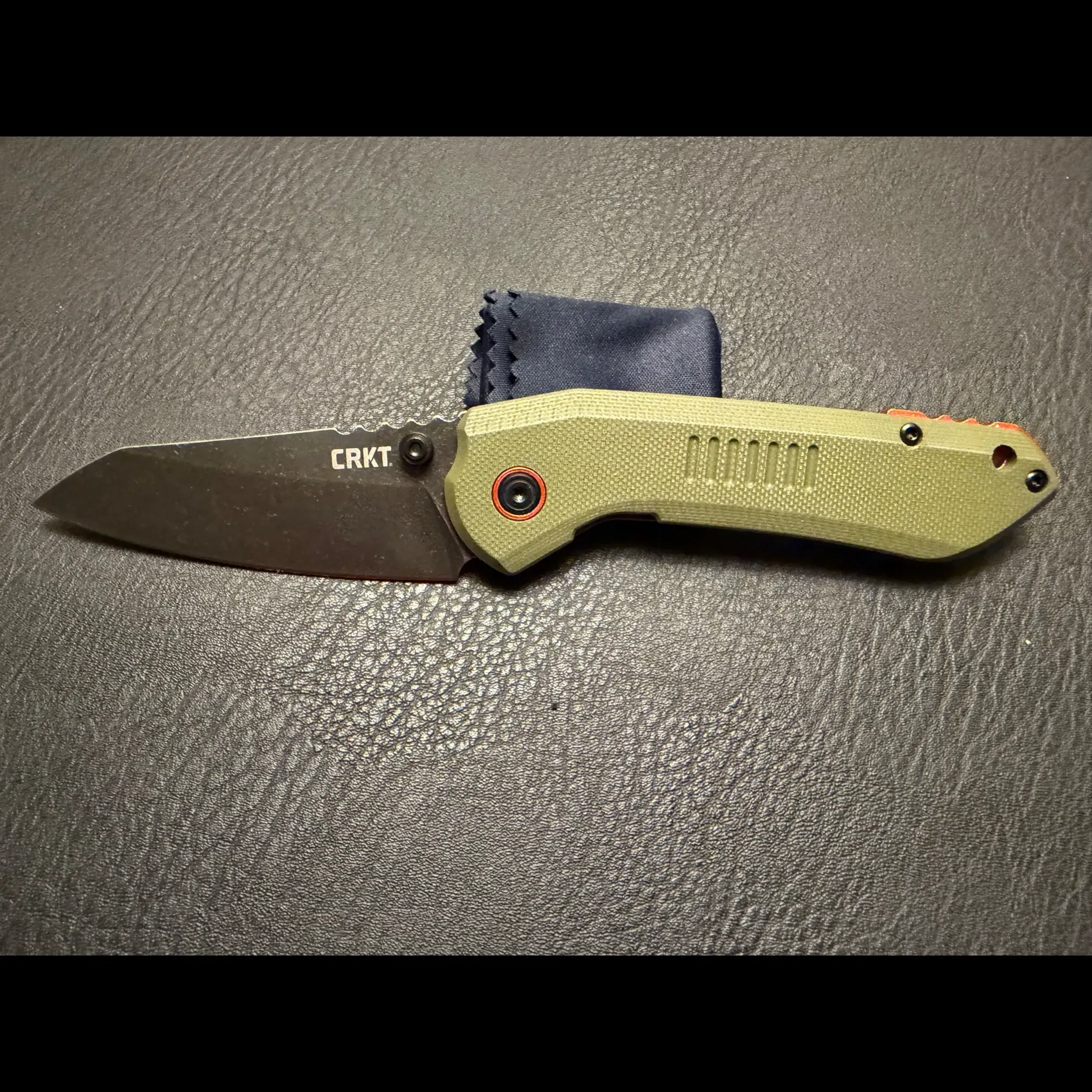 Bladebinge - CRKT Schwarz Overland Frame Lock Knife OD Green G10