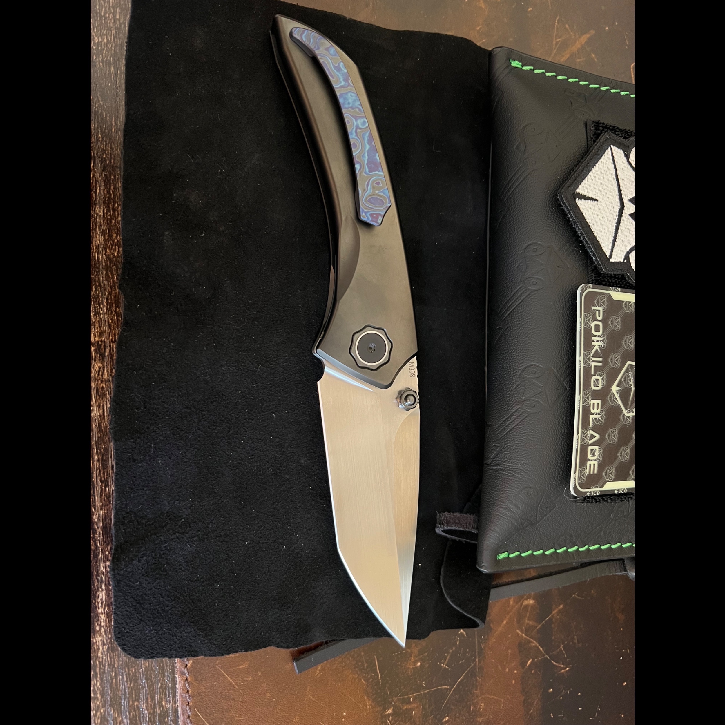 Bladebinge - Poikilo Blade Tuna Midtech w/ DLC Titanium Handles \u0026 Mirror  Stonewash M398 Only Price Drop, image size:2500x2500