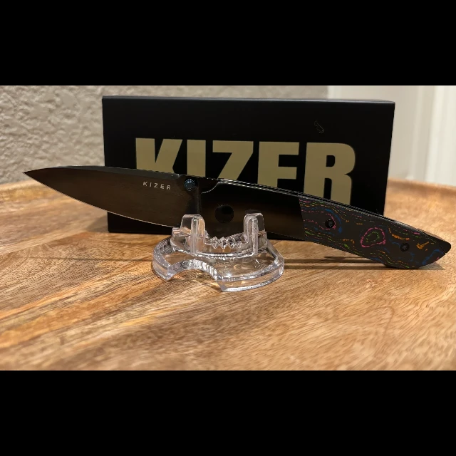 Bladebinge - Kizer Spitfire Ki3690A2 – Titanium w/ 80s CamoCarbon ...