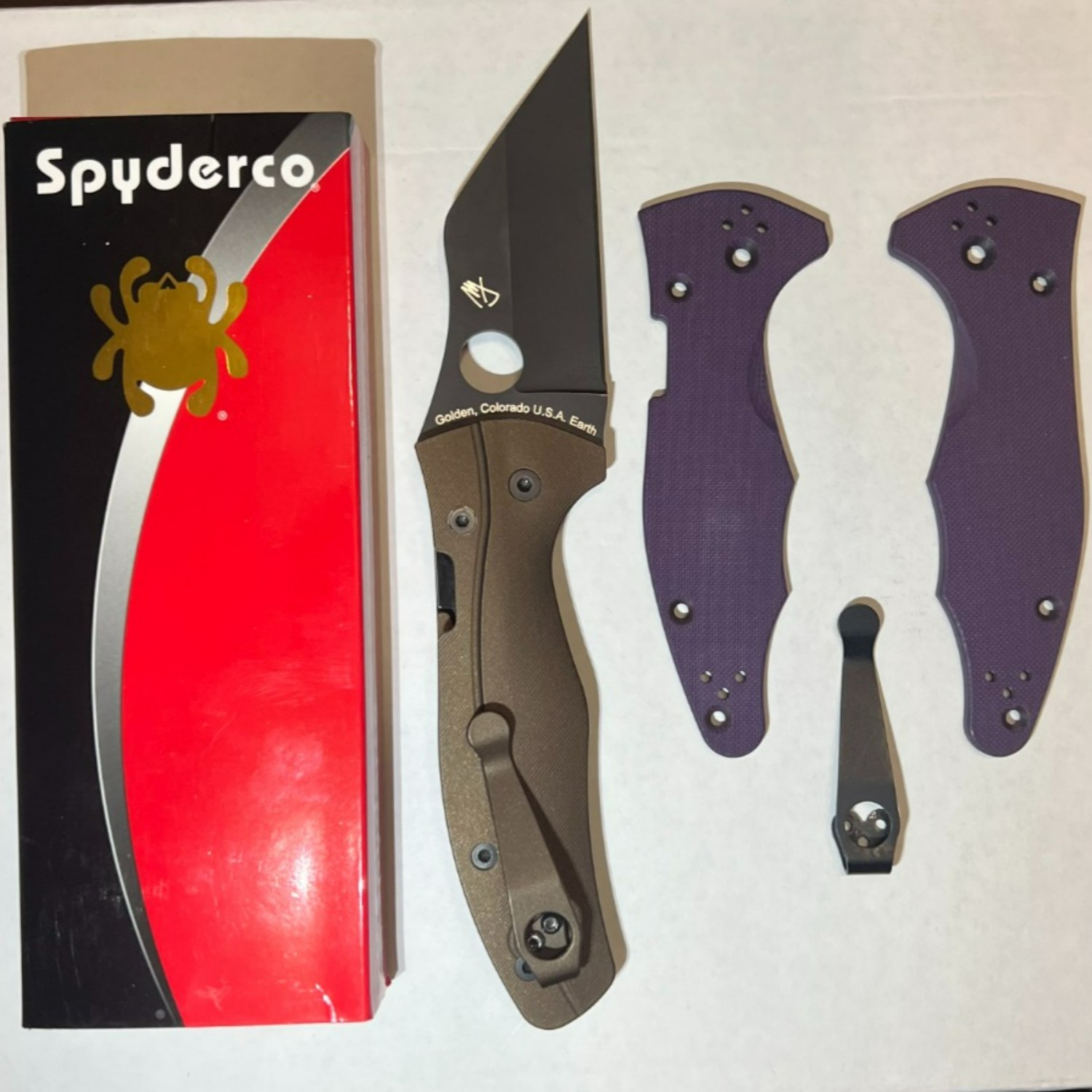 Bladebinge Spyderco Yojimbo 2 CPM CruWear DLT Exclusive w/ extra scales