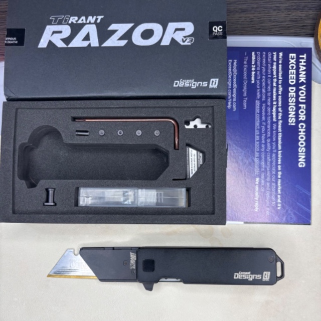 Bladebinge - Exceed Designs TiRant Razor v3 - Black PVD