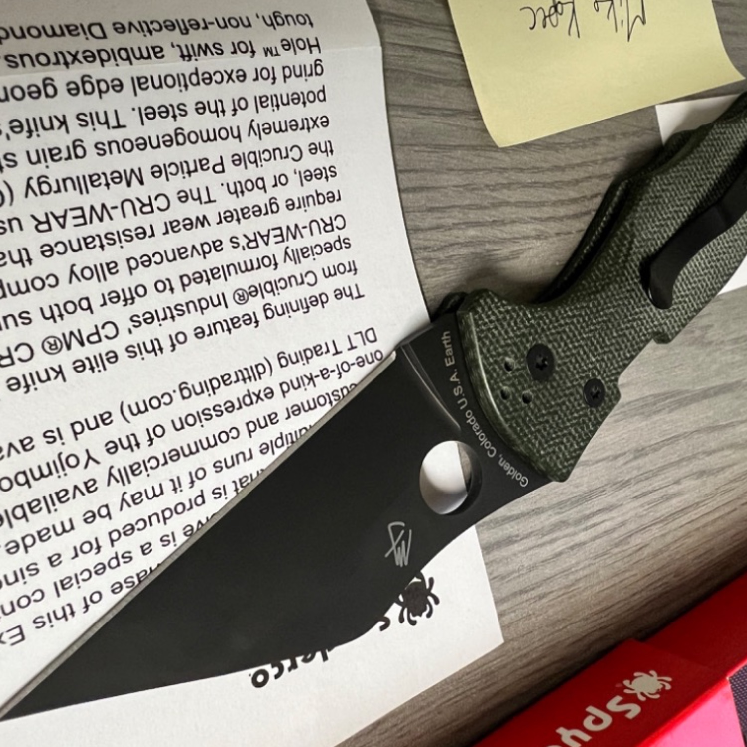 Bladebinge Spyderco Yojimbo 2 Cruwear DLT exclusive with aftermarket