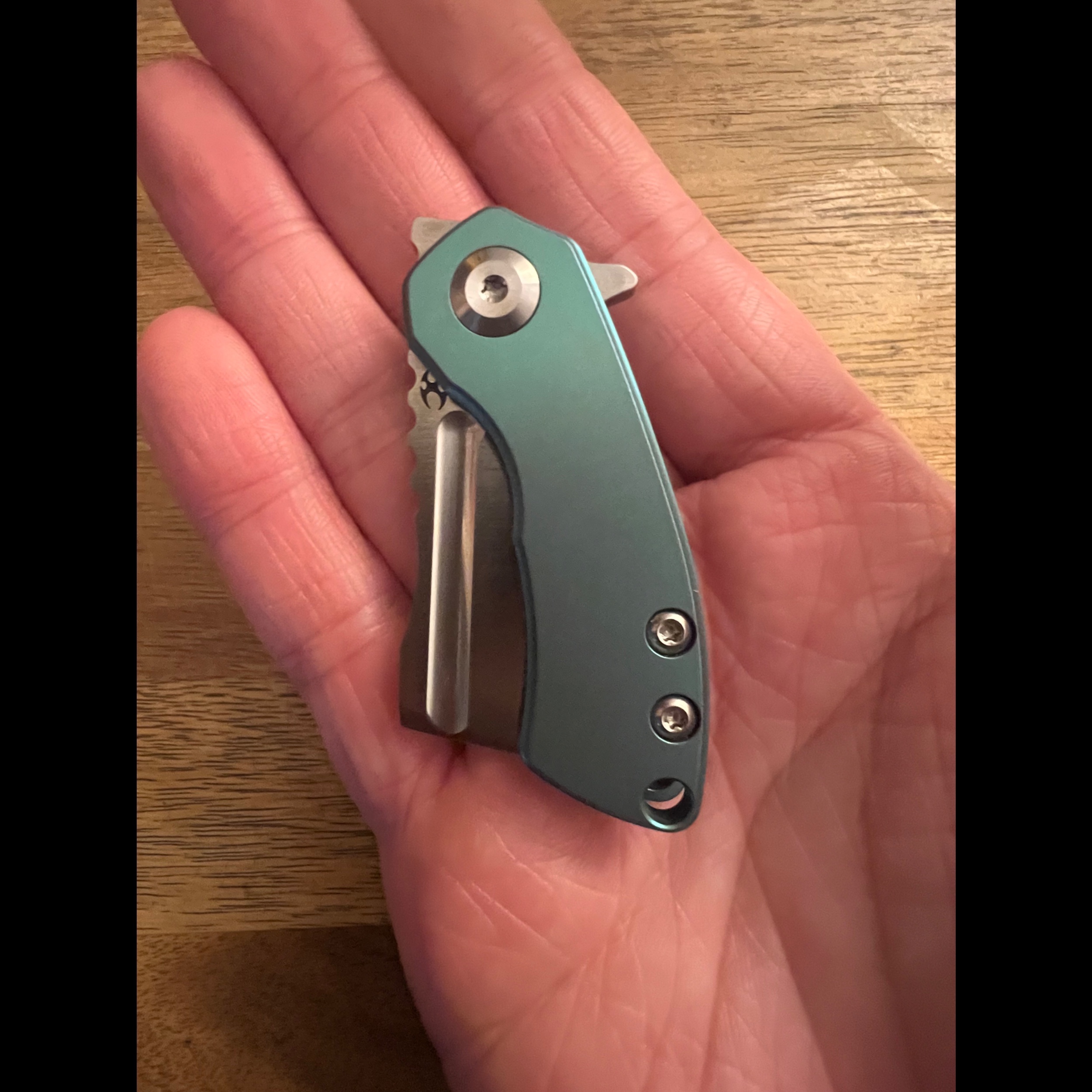 Bladebinge - 🔥 Kansept Mini Korvid – Green Titanium Frame Lock