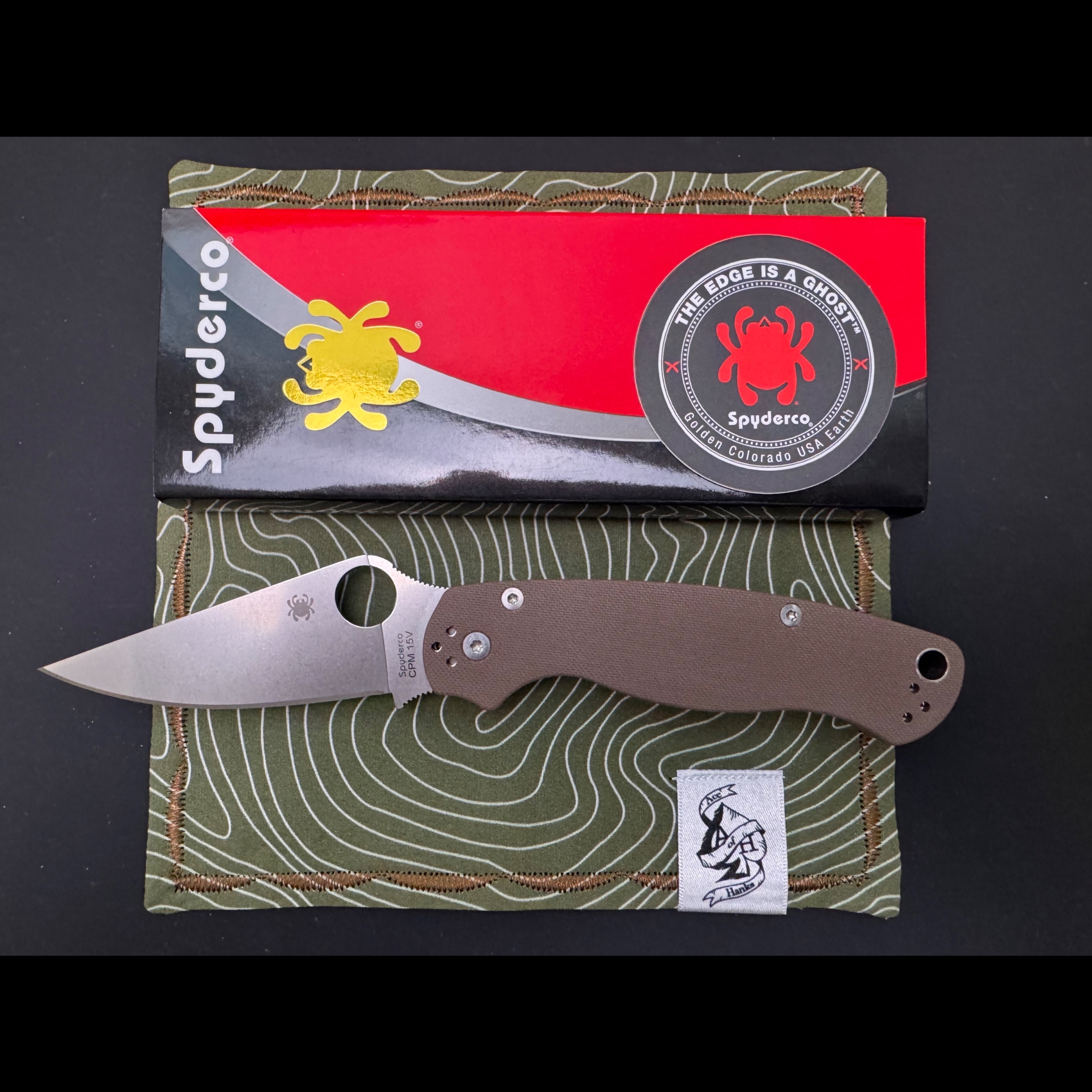 トンクリ☆パパラ2☆ブラウン Bladebinge - Spyderco Paramilitary 2 - Big Brown Bear 15V
