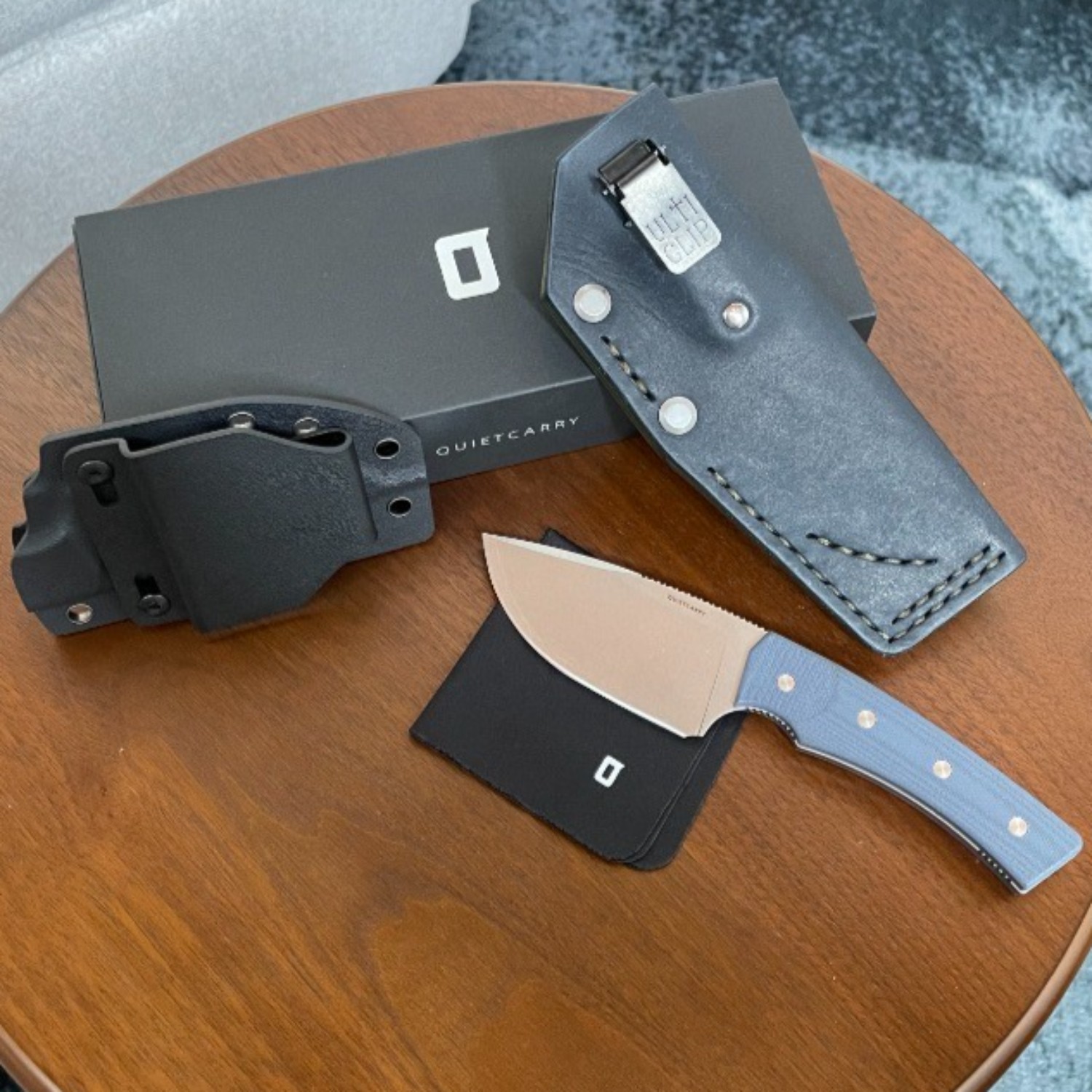 Bladebinge - Quiet Carry The Current fixed blade in LC200N, with Oak City  leather sheath