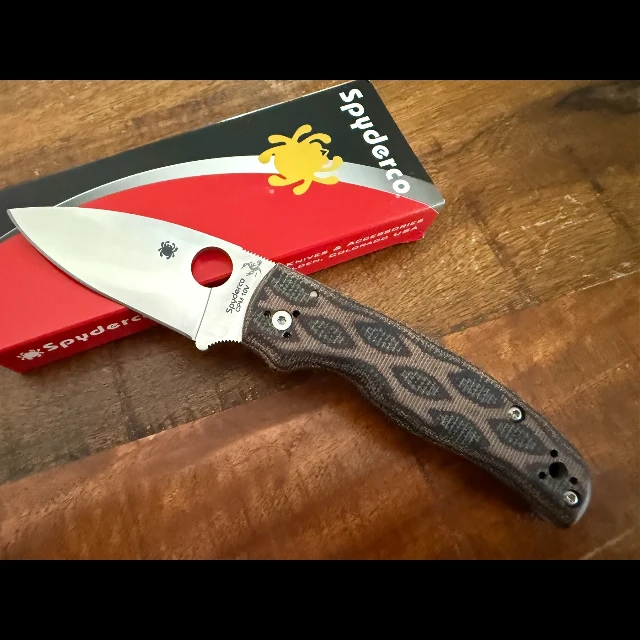 Bladebinge - Spyderco Shaman Python Micarta 10V w/ Scorpion logo (River ...