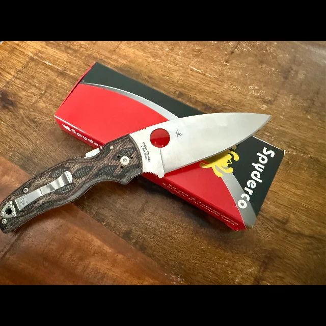 Bladebinge - Spyderco Shaman Python Micarta 10V w/ Scorpion logo (River ...