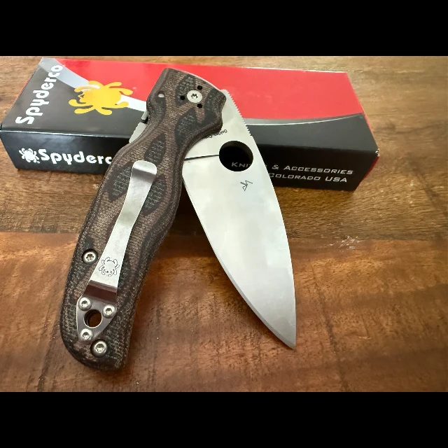 Bladebinge - Spyderco Shaman Python Micarta 10V w/ Scorpion logo (River ...