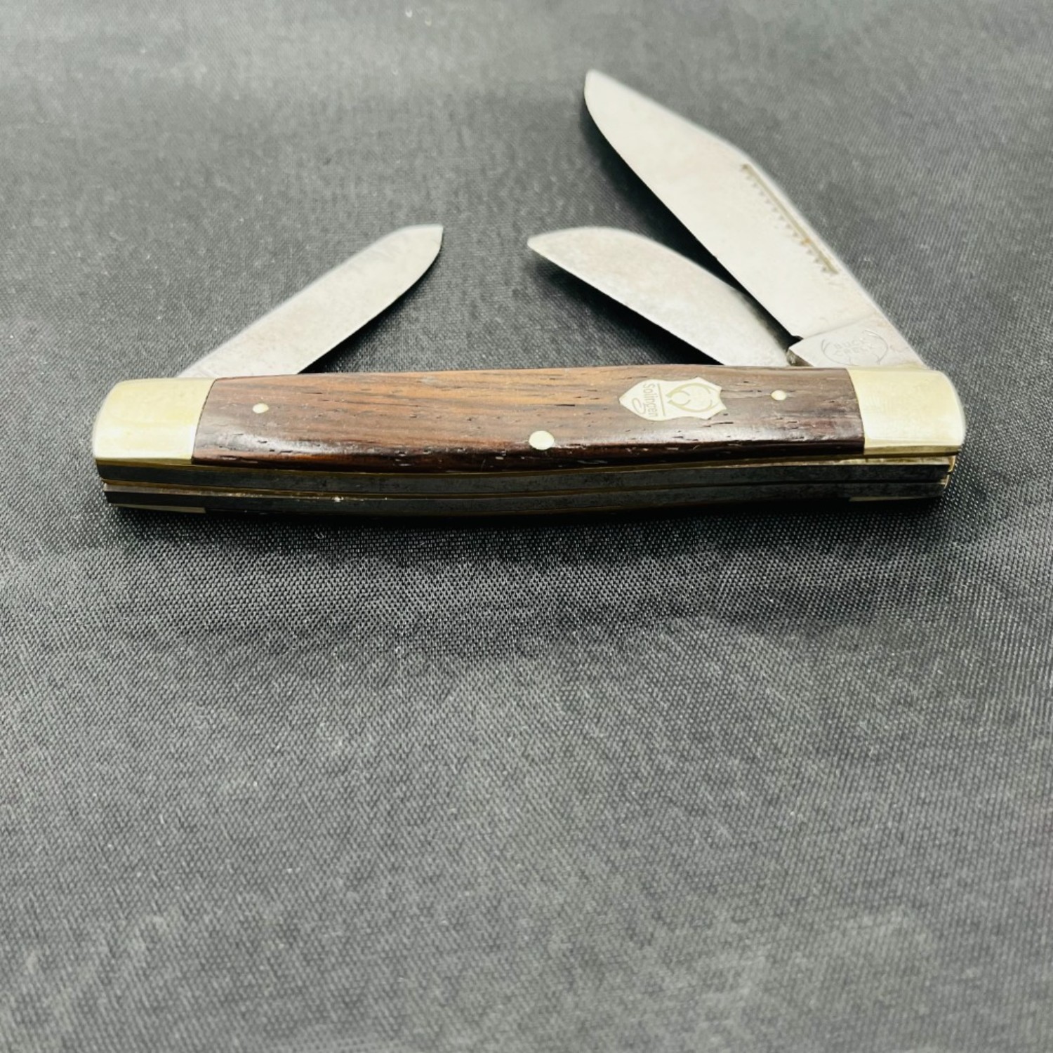 Bladebinge - Vintage Rare Buck Creek Wood Handle Stockman Solingen Germany  Pocket Knife (10)