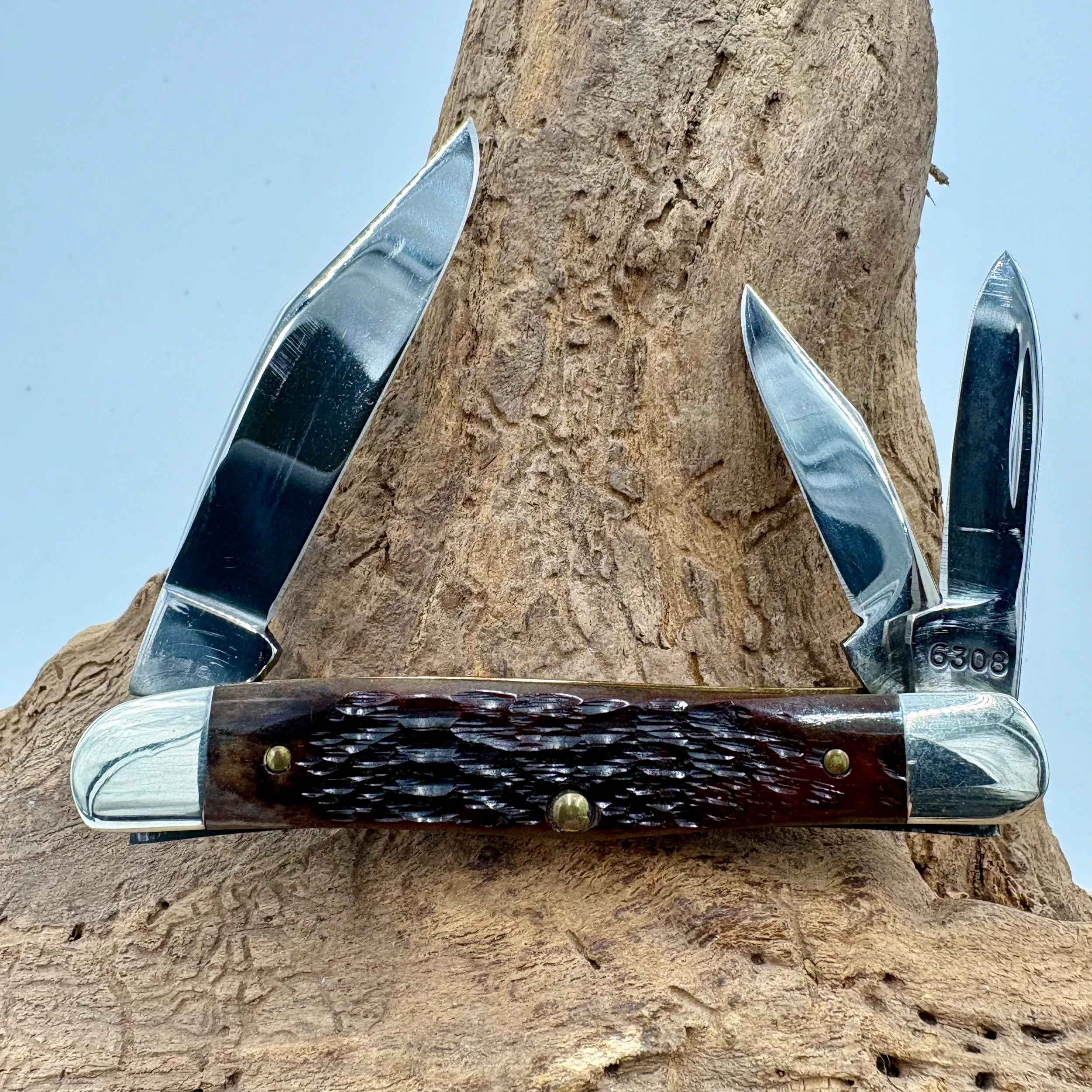 Bladebinge - CASE XX 6308 JIGGED BONE SPLIT BACK 3 BLADE WHITTLER