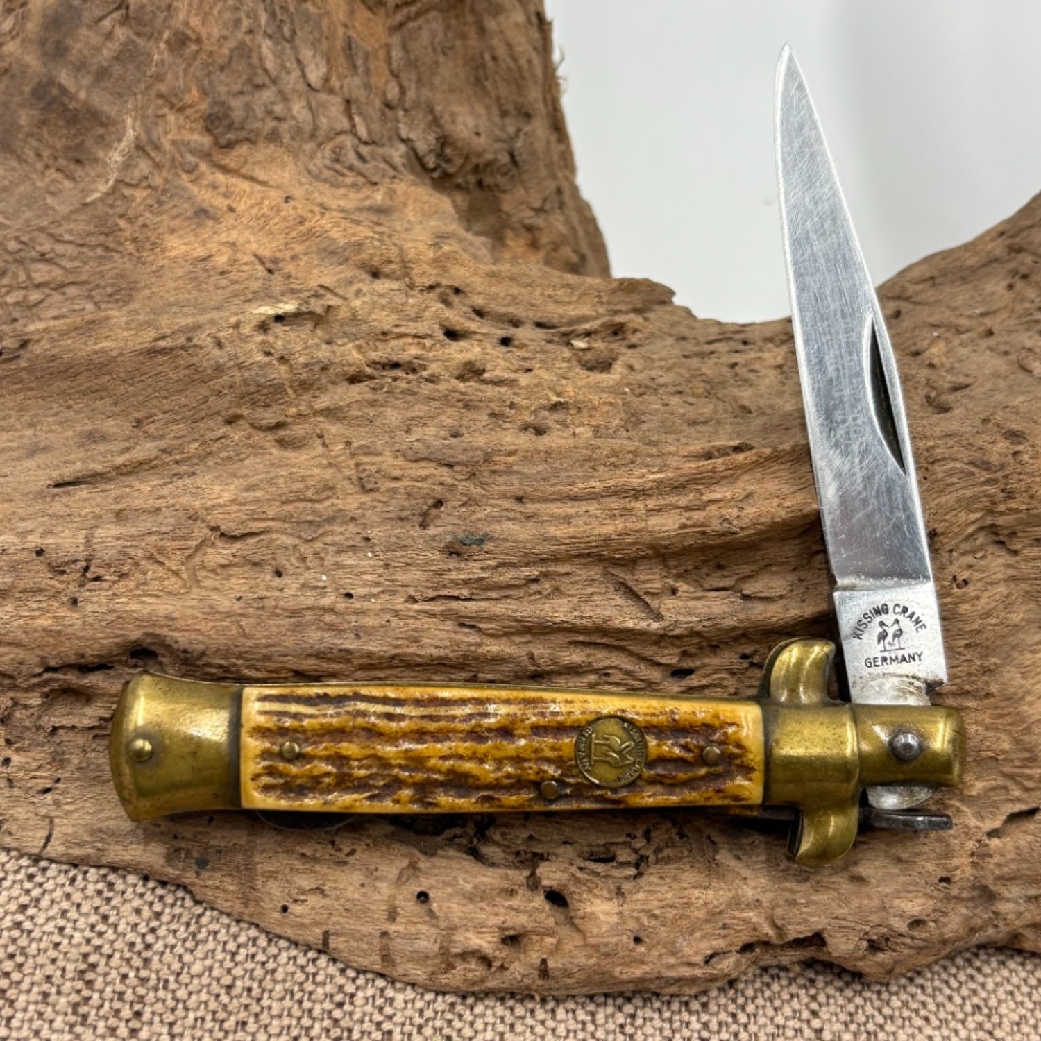 ヴィンテージ Kissing Crane フォールディングナイフ ドイツ製 キッシングクレイン KC-46 STILETTO スティレット 折り畳みナイフ Bladebinge - VINTAGE KISSING CRANE GERMANY KC 46 STILETTO