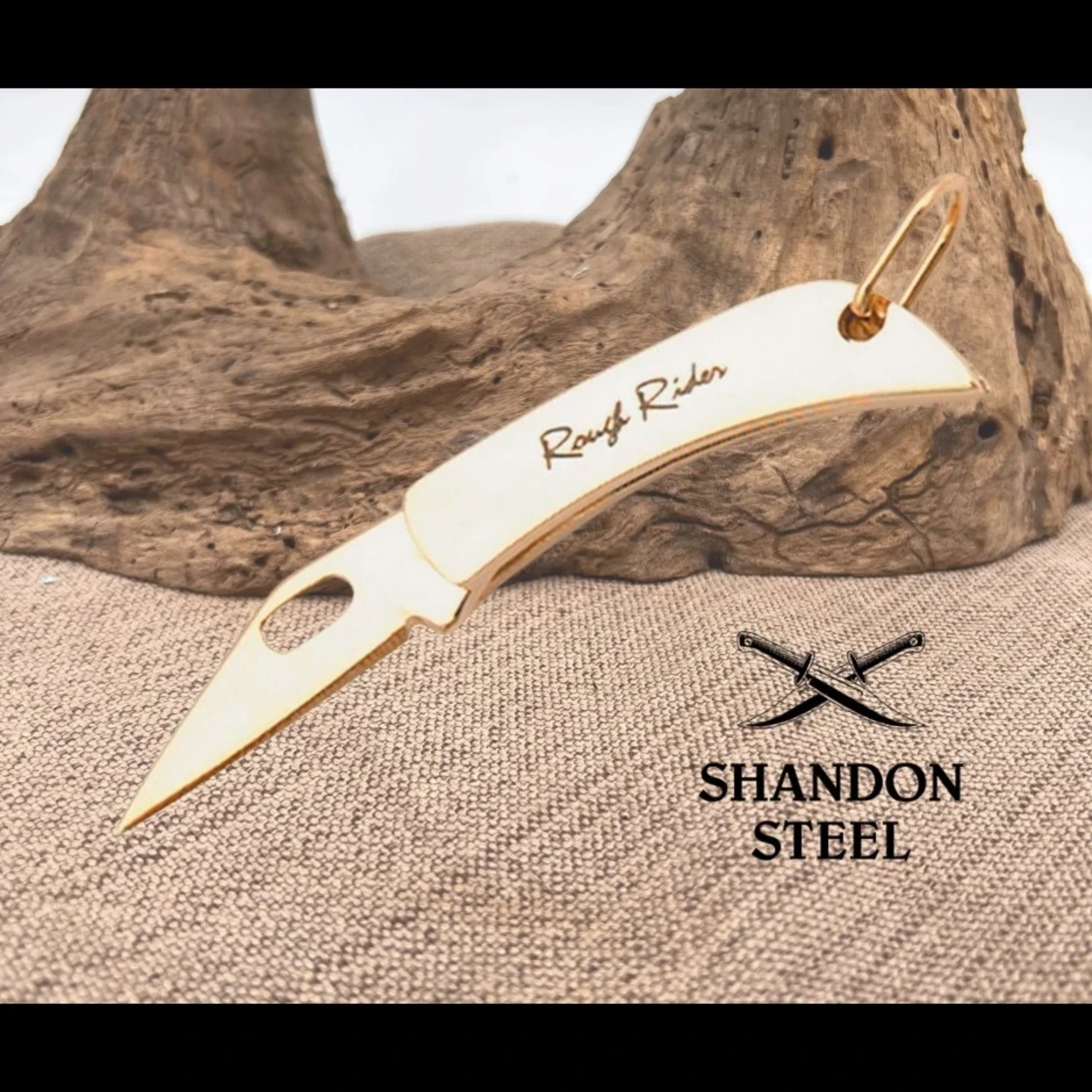 Bladebinge - Rough Rider Mini Brass Finish Folding Pocket Knife RR163 ...