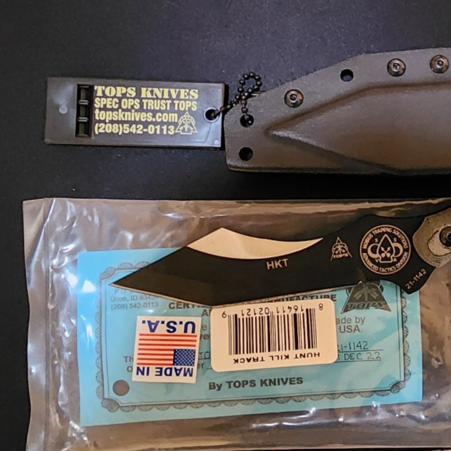 Bladebinge TOPS Knives HKT Hunter Killer Tracker NO BOX! Fixed Blade