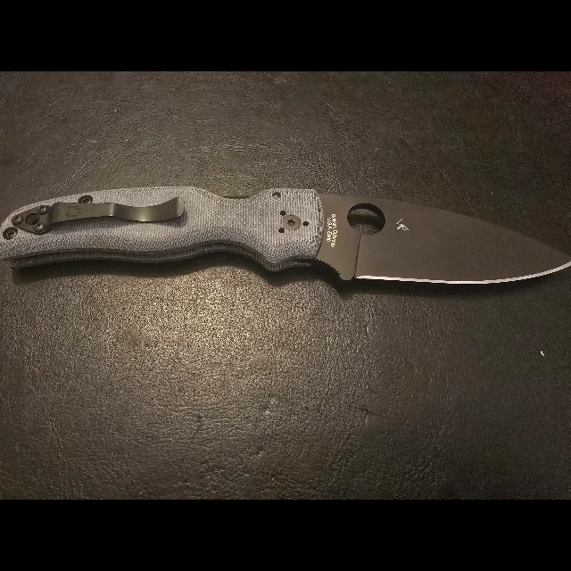 Bladebinge - Spyderco Shaman REX76 St Nicks Blue Jean Canvas Micarta