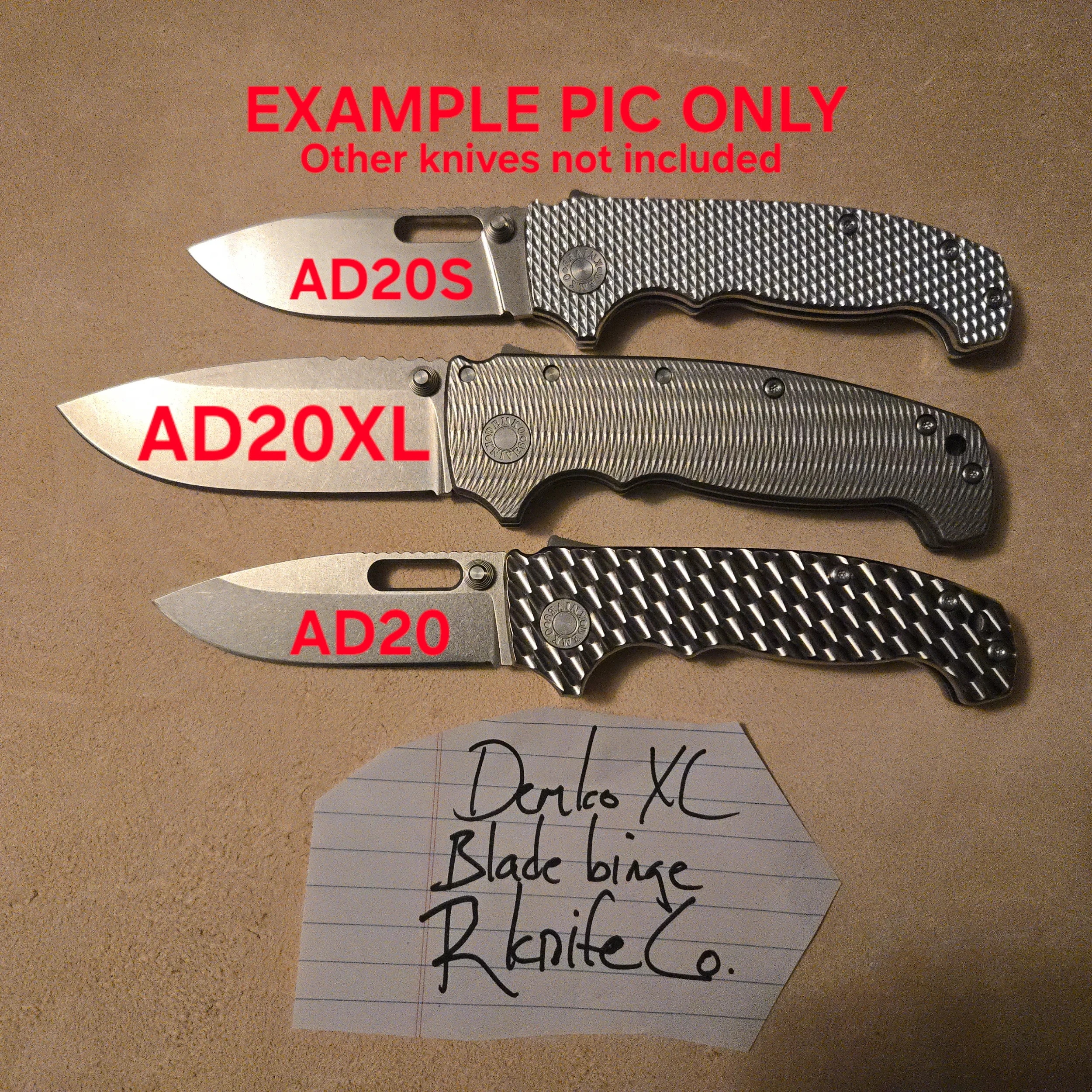 Bladebinge - Demko ad20 xl double wide textured titanium magnacut