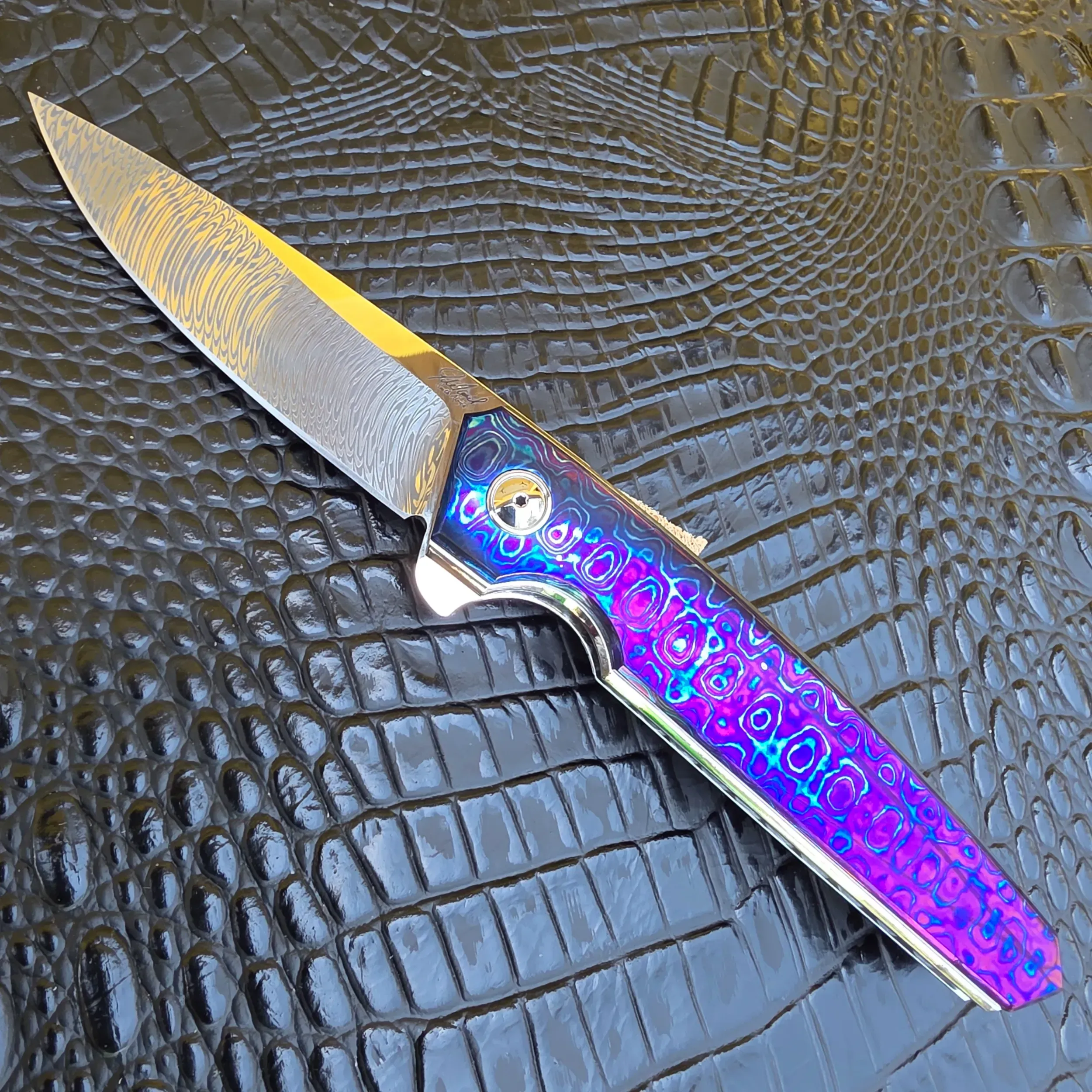 Bladebinge - Jaco de Kock NS Flipper – Damasteel & Timascus Elegance