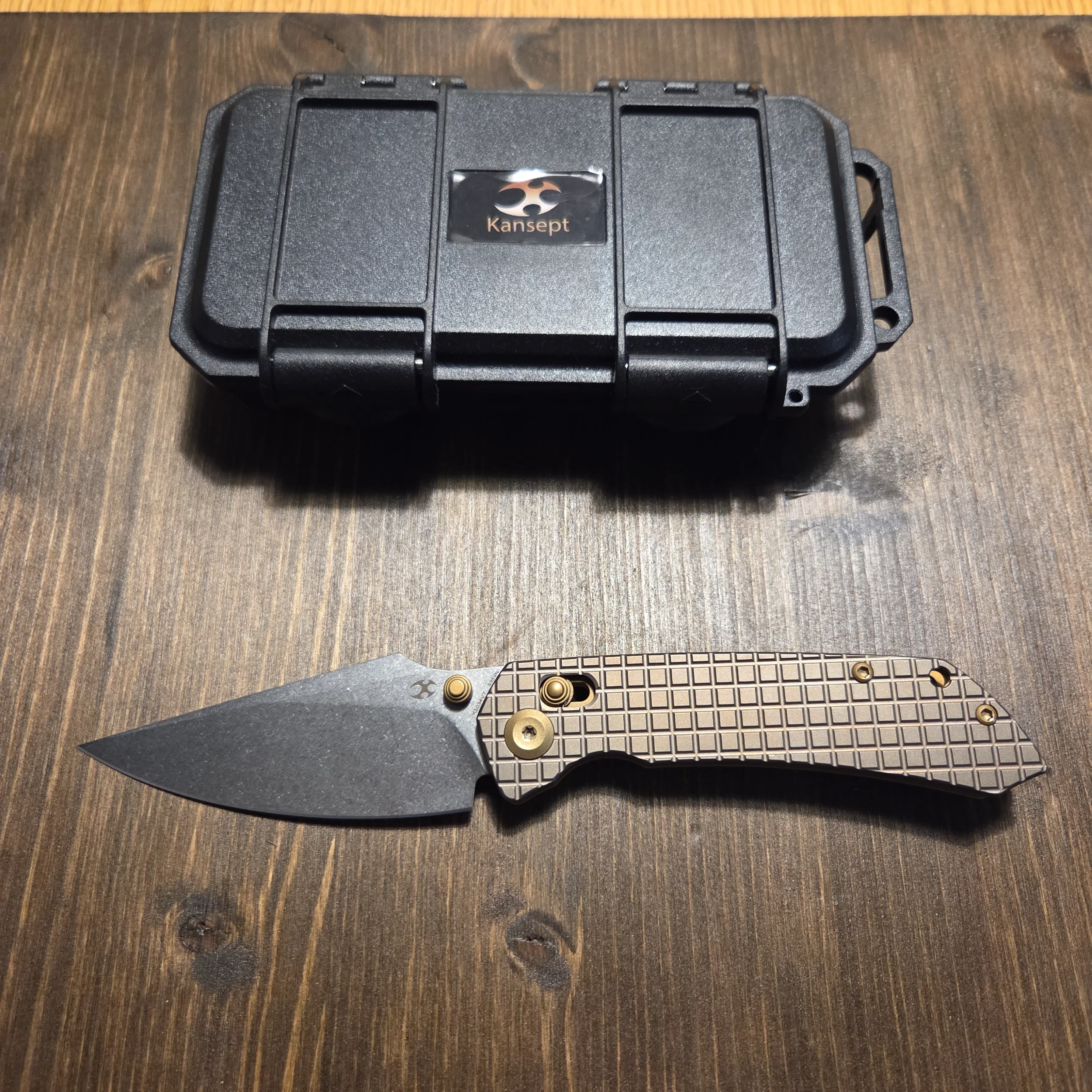 Bladebinge - KANSEPT Fenrir Crossbar Lock Knife Bronze Titanium
