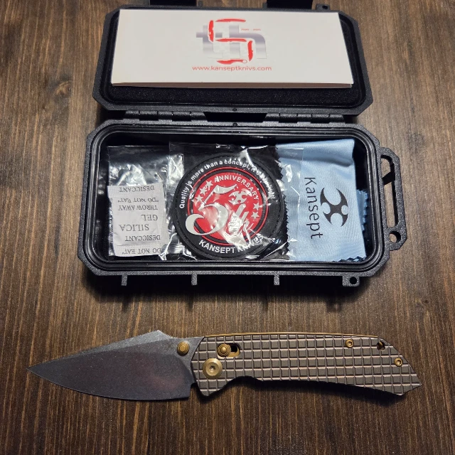 Bladebinge - KANSEPT Fenrir Crossbar Lock Knife Bronze Titanium